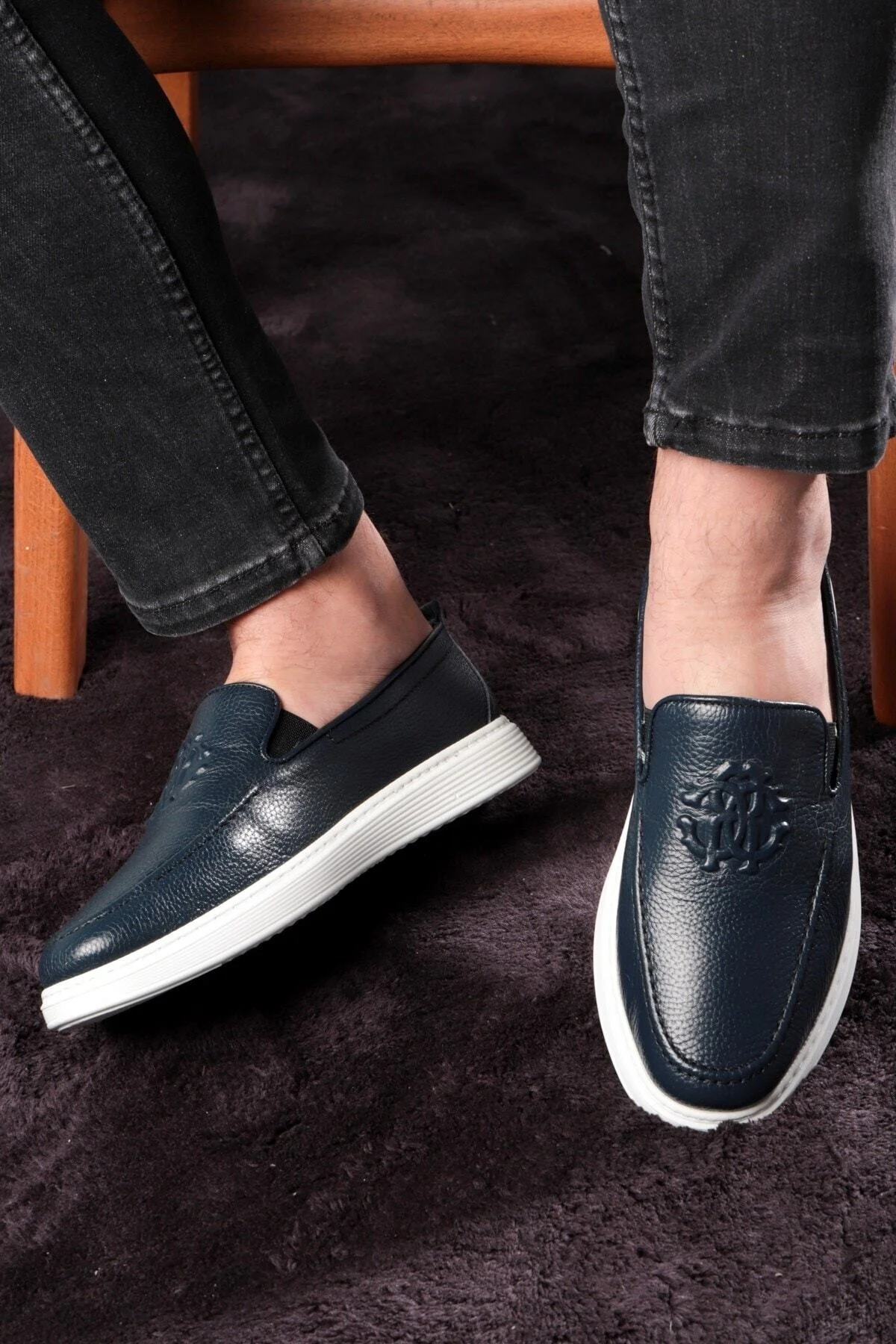 Stamped Hakiki Deri Erkek Günlük Ayakkabı, Loafer Ayakkabı, Hafif Ayakkabı, Yazlık Ayakkabı - Ducavelli Görsel 8