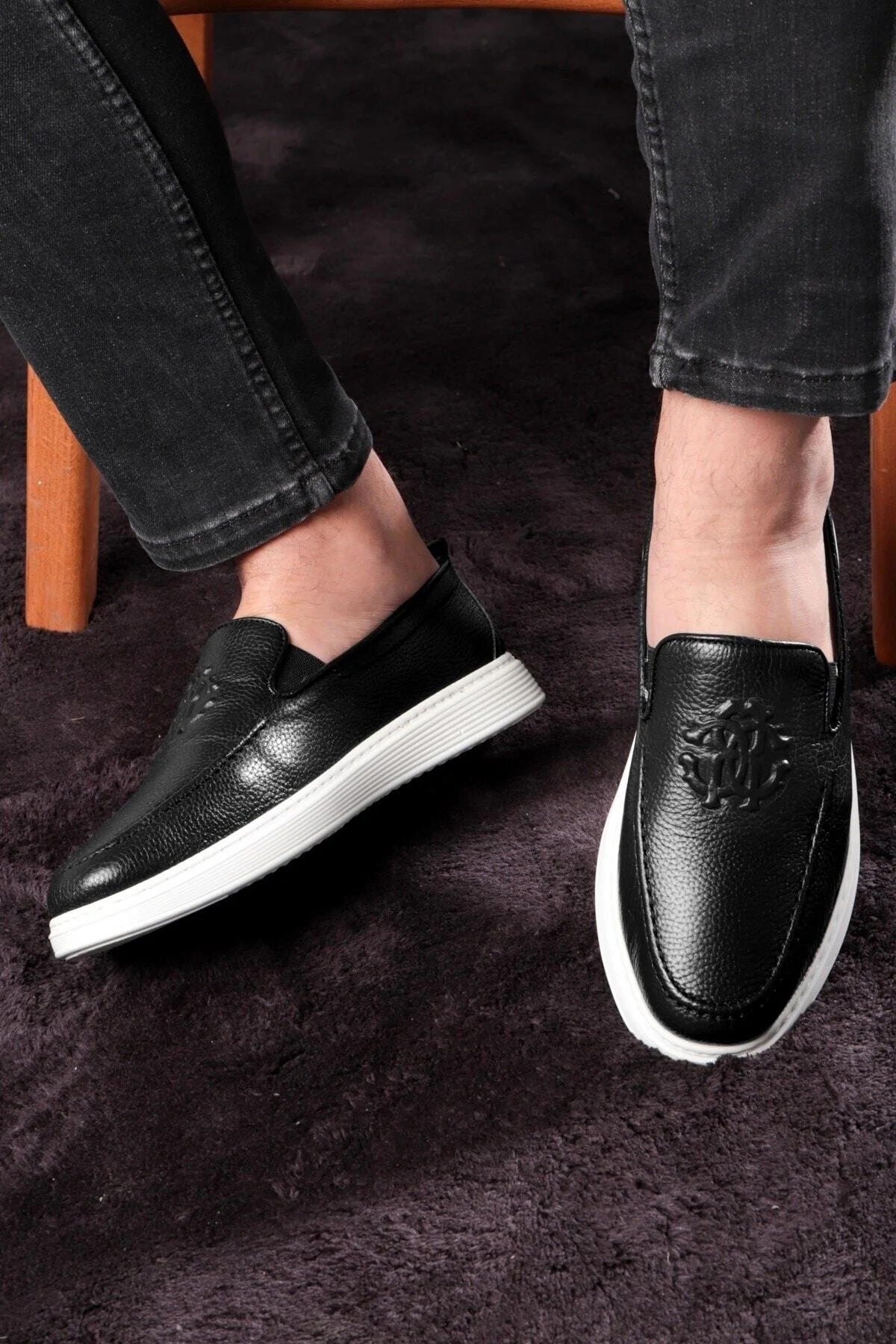 Stamped Hakiki Deri Erkek Günlük Ayakkabı, Loafer Ayakkabı, Hafif Ayakkabı, Yazlık Ayakkabı - Ducavelli Görsel 8