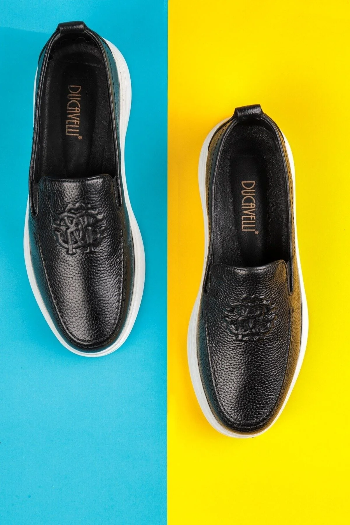 Stamped Hakiki Deri Erkek Günlük Ayakkabı, Loafer Ayakkabı, Hafif Ayakkabı, Yazlık Ayakkabı - Ducavelli Görsel 7