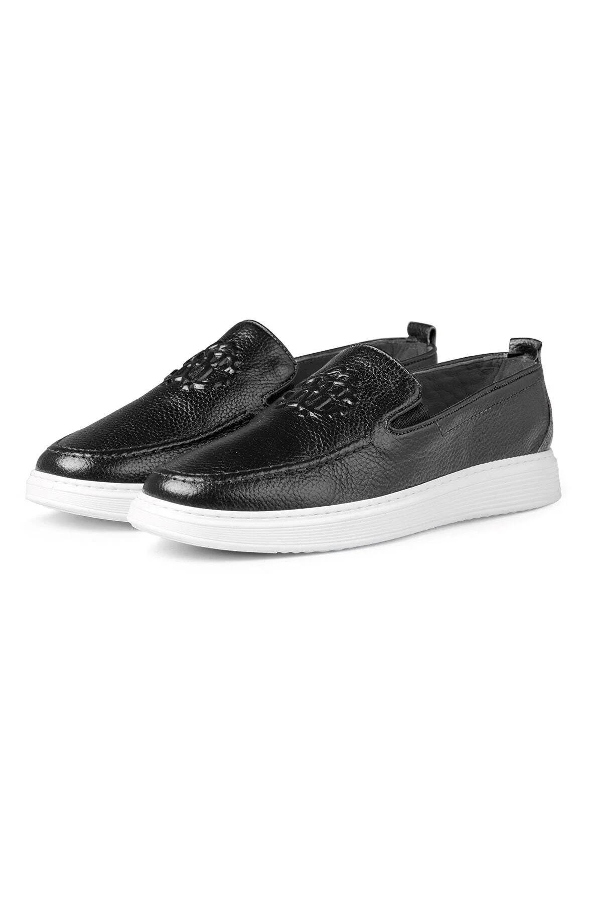 Stamped Hakiki Deri Erkek Günlük Ayakkabı, Loafer Ayakkabı, Hafif Ayakkabı, Yazlık Ayakkabı - Ducavelli Görsel 3