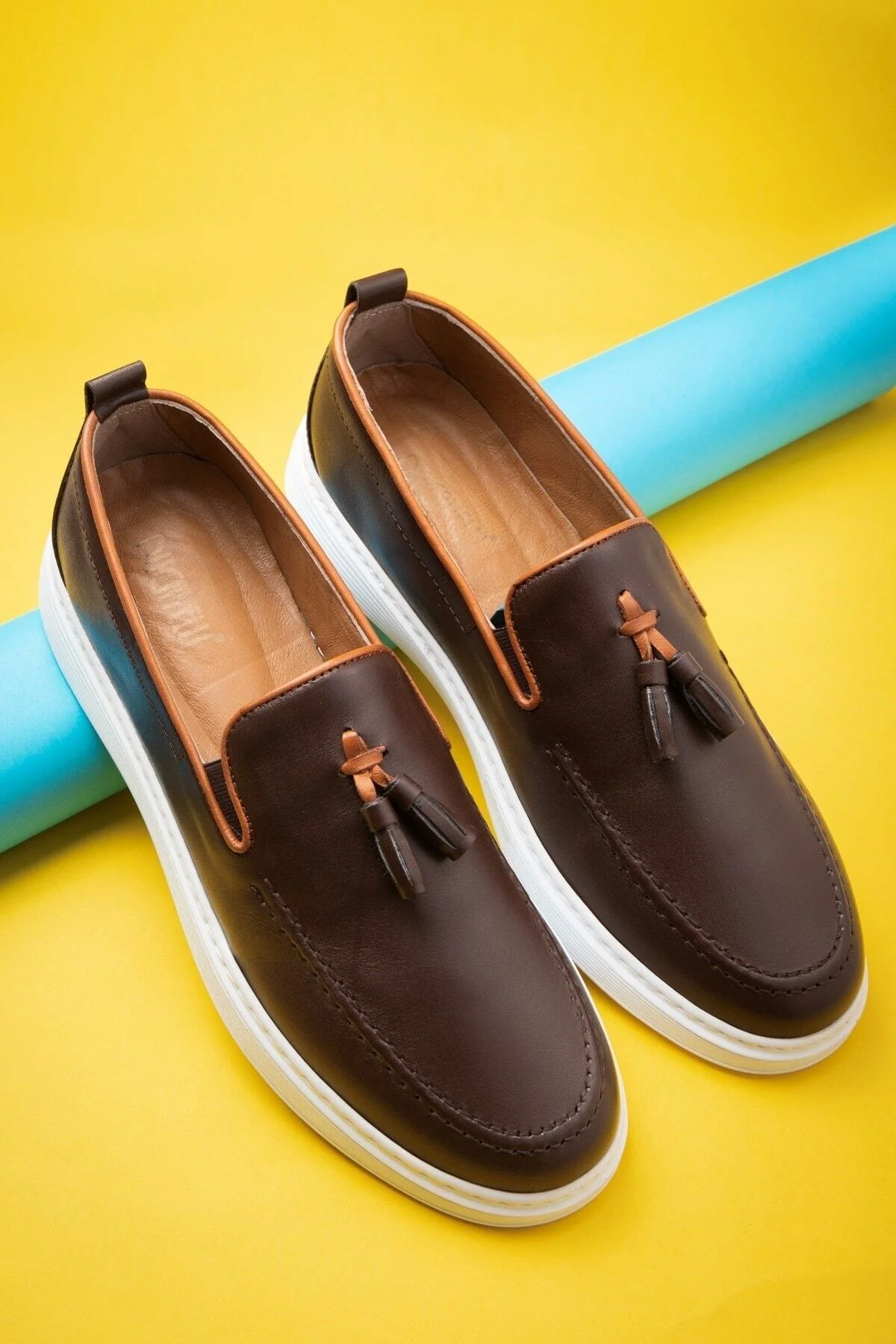 Fringe Hakiki Deri Erkek Günlük Ayakkabı, Loafer Ayakkabı, Hafif Ayakkabı, Yazlık Ayakkabı - Ducavelli Görsel 6