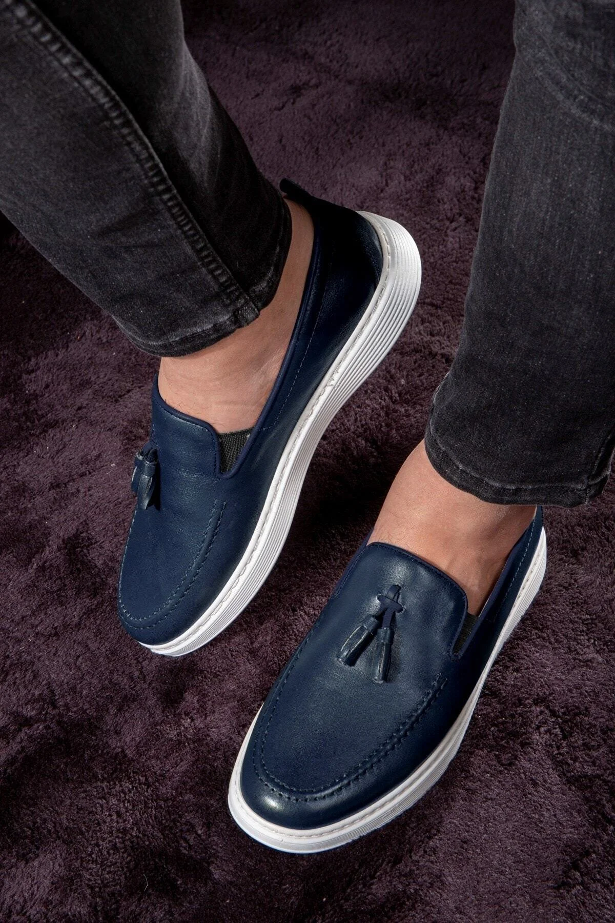 Fringe Hakiki Deri Erkek Günlük Ayakkabı, Loafer Ayakkabı, Hafif Ayakkabı, Yazlık Ayakkabı