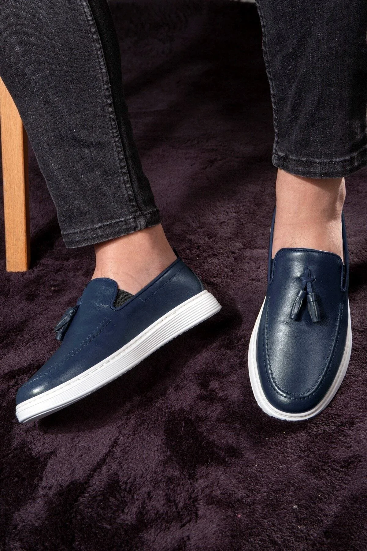 Fringe Hakiki Deri Erkek Günlük Ayakkabı, Loafer Ayakkabı, Hafif Ayakkabı, Yazlık Ayakkabı - Ducavelli Görsel 7