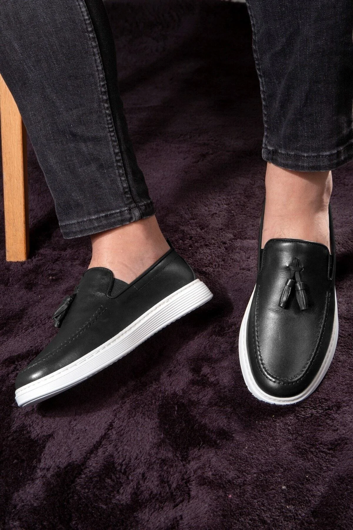 Fringe Hakiki Deri Erkek Günlük Ayakkabı, Loafer Ayakkabı, Hafif Ayakkabı, Yazlık Ayakkabı - Ducavelli Görsel 7