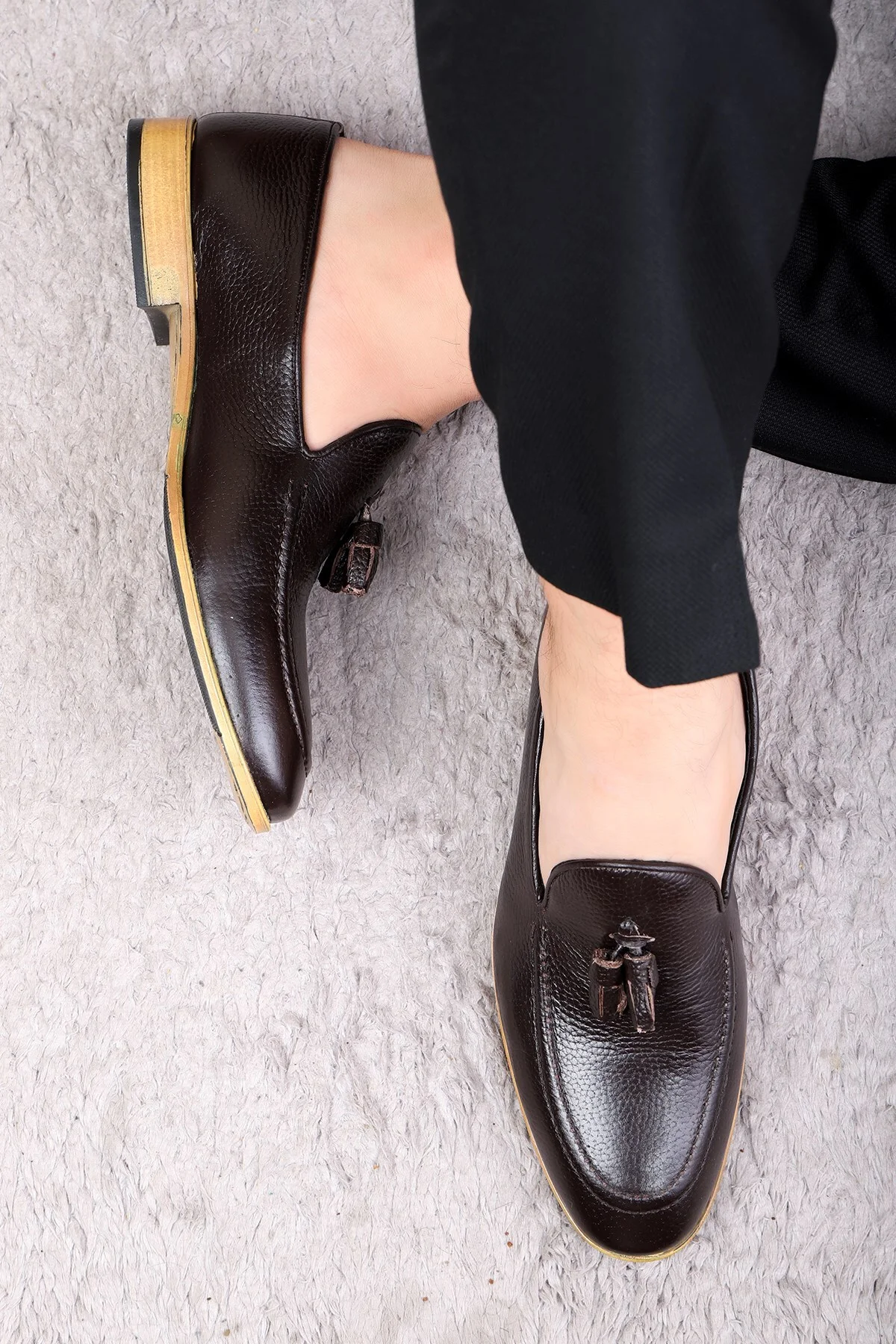 Tusa Hakiki Deri Erkek Klasik Ayakkabı, Loafer Klasik Ayakkabı - Ducavelli Görsel 7