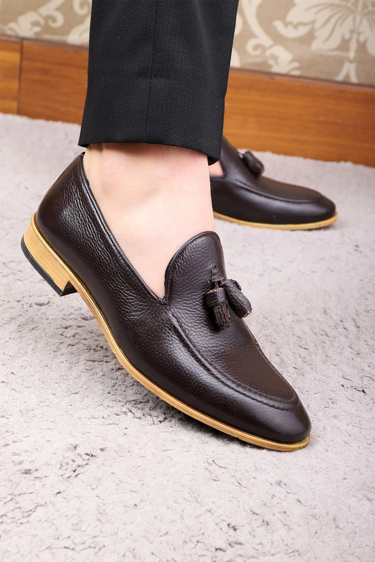 Tusa Hakiki Deri Erkek Klasik Ayakkabı, Loafer Klasik Ayakkabı - Ducavelli Görsel 6
