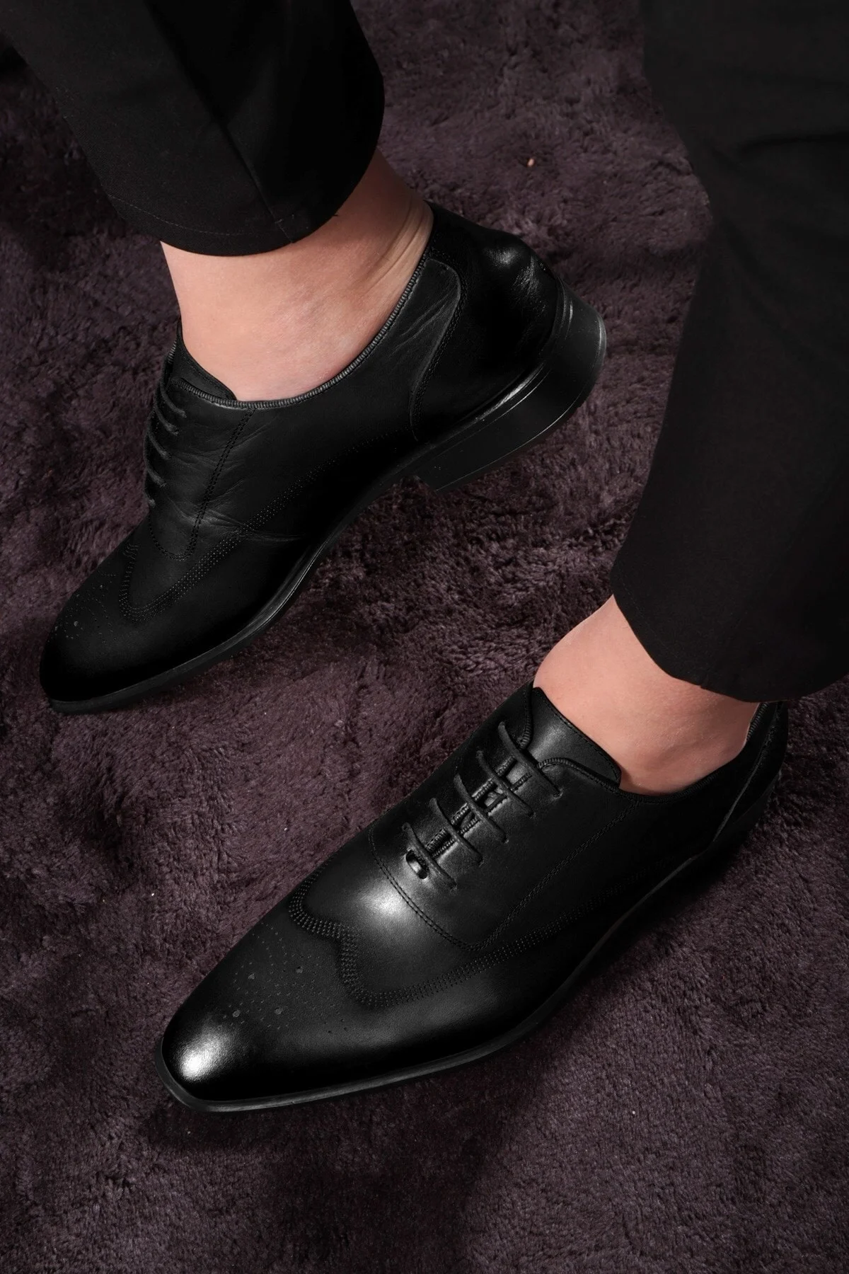 Stylish Hakiki Deri Erkek Oxford Bağcıklı Klasik Ayakkabı - Ducavelli Görsel 7