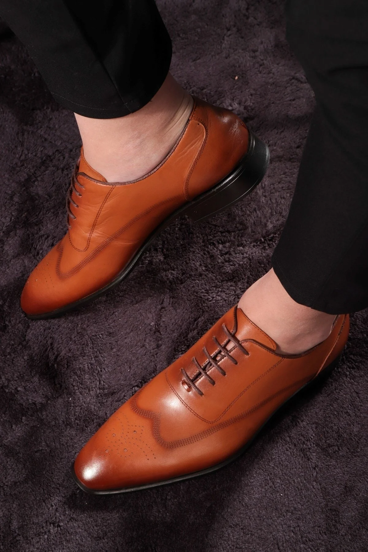 Stylish Hakiki Deri Erkek Oxford Bağcıklı Klasik Ayakkabı - Ducavelli Görsel 7