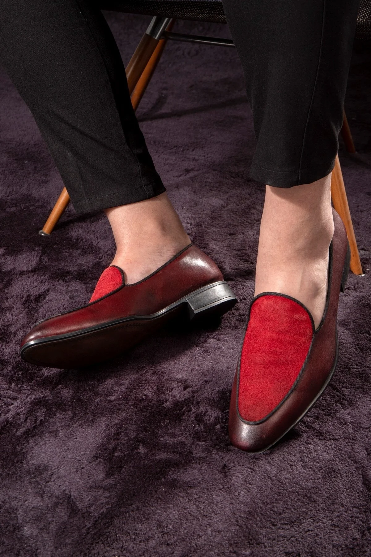 Elegant Hakiki Deri Erkek Klasik Loafer Klasik Makosen Ayakkabı - Ducavelli Görsel 6