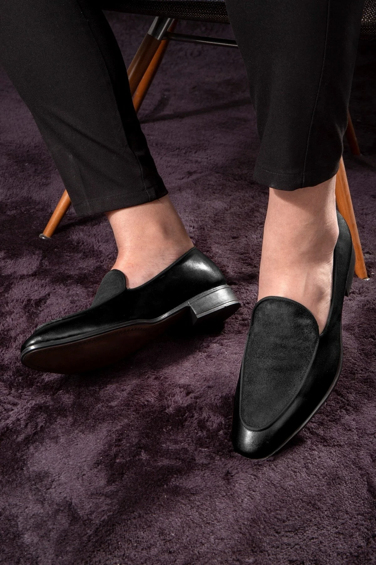 Elegant Hakiki Deri Erkek Klasik Loafer Klasik Makosen Ayakkabı - Ducavelli Görsel 6