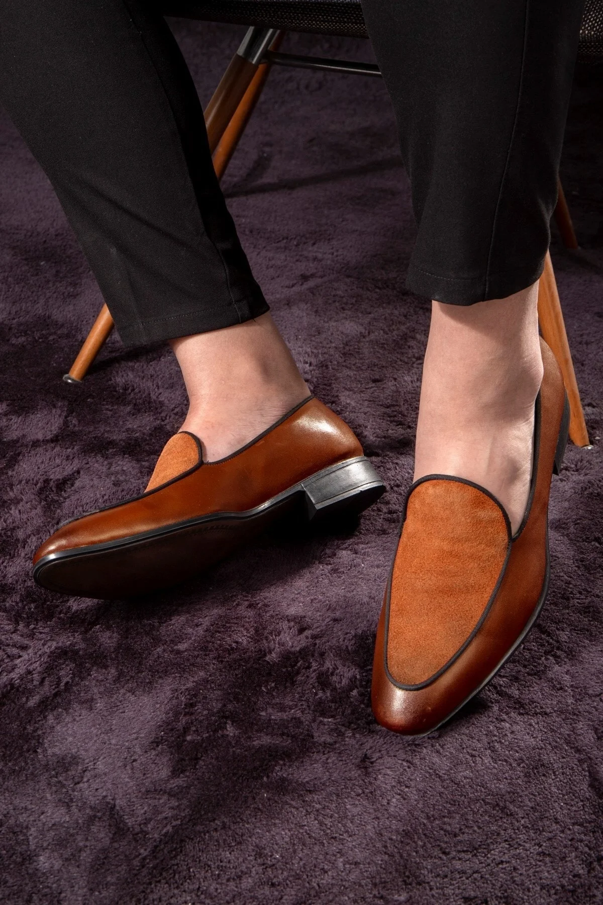 Elegant Hakiki Deri Erkek Klasik Loafer Klasik Makosen Ayakkabı - Ducavelli Görsel 6