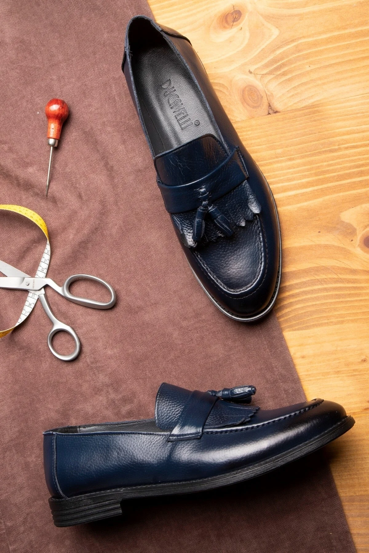 Tassel Hakiki Deri Erkek Klasik Ayakkabı, Loafer Klasik Ayakkabı, Makosen Ayakkabı - Ducavelli Görsel 5