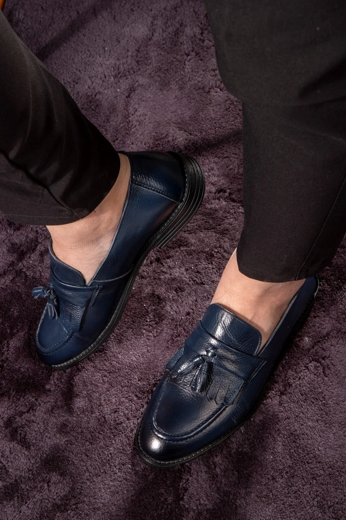 Tassel Hakiki Deri Erkek Klasik Ayakkabı, Loafer Klasik Ayakkabı, Makosen Ayakkabı - Ducavelli Görsel 8