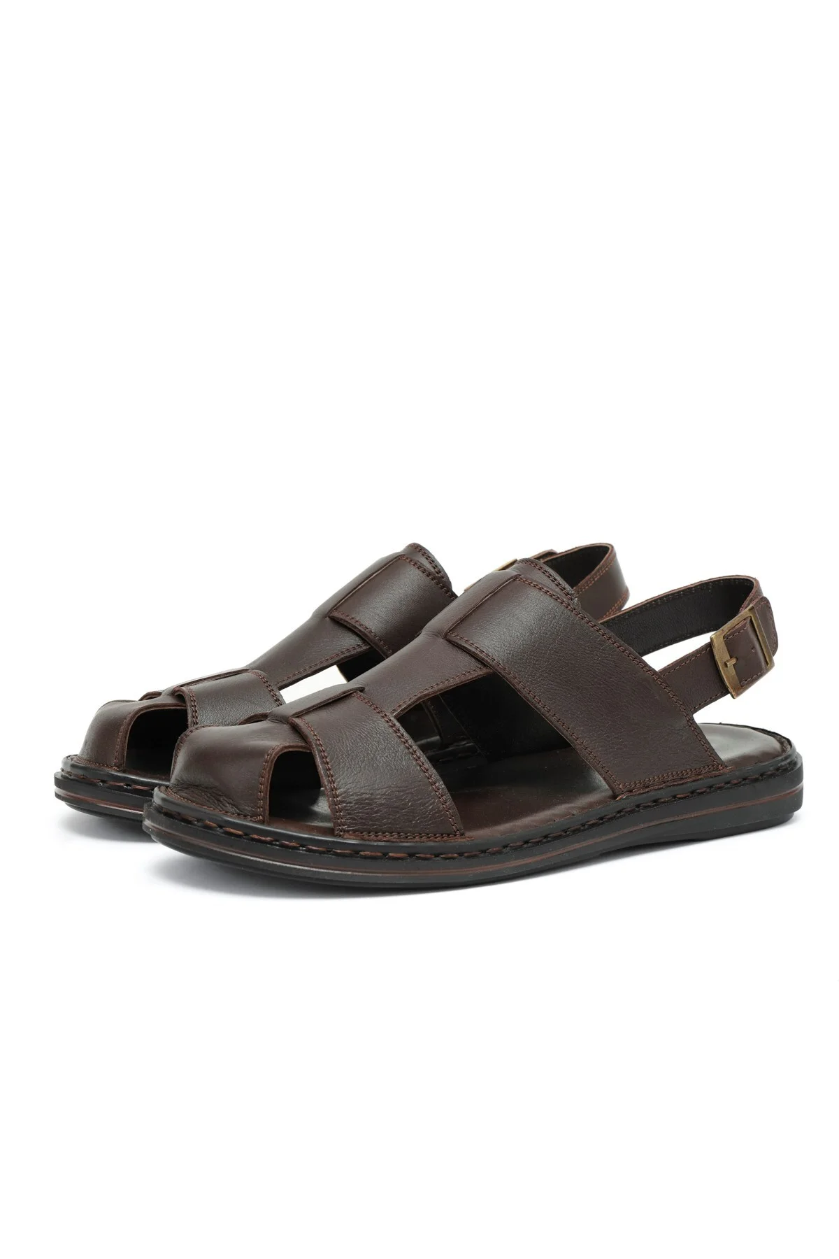 Messina Hakiki Deri Erkek Sandaleti, Hakiki Deri Sandalet, Ortopedik Taban Sandalet, Hafif