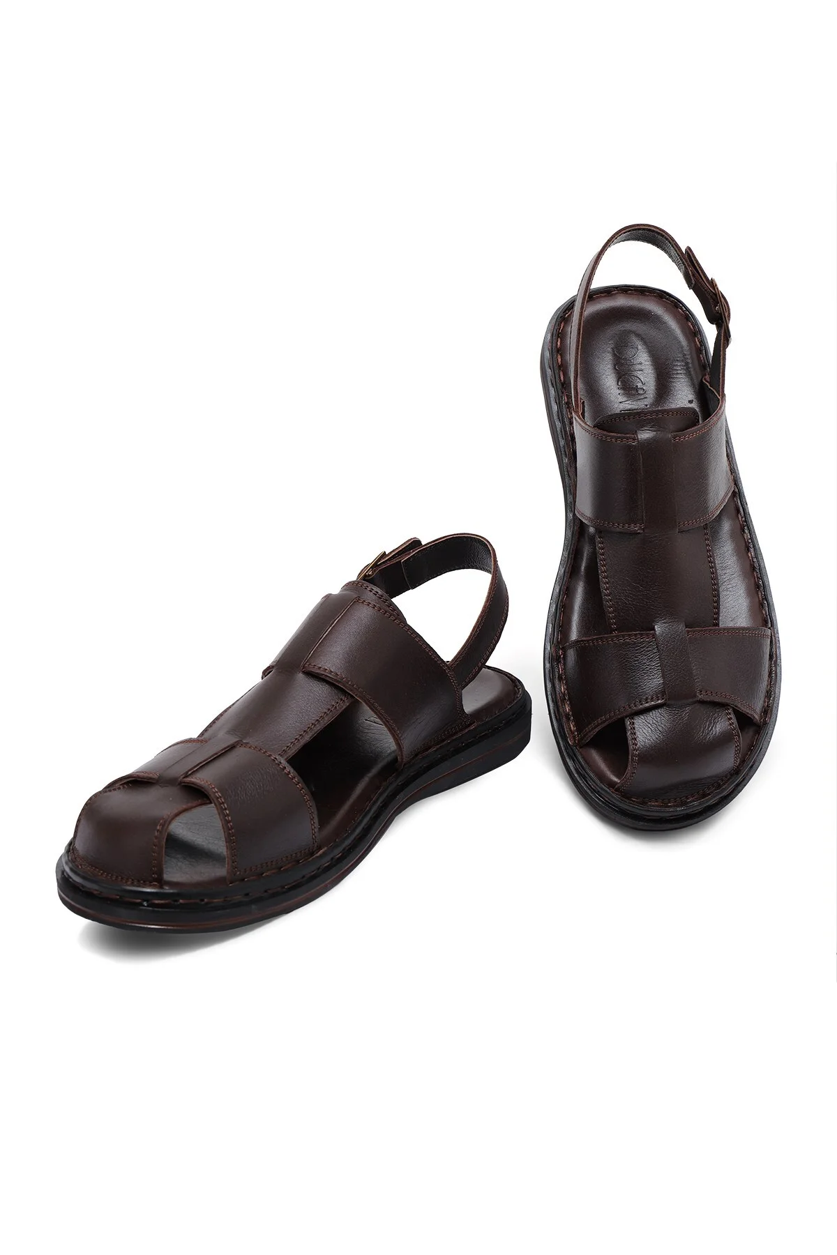 Messina Hakiki Deri Erkek Sandaleti, Hakiki Deri Sandalet, Ortopedik Taban Sandalet, Hafif - Ducavelli Görsel 3