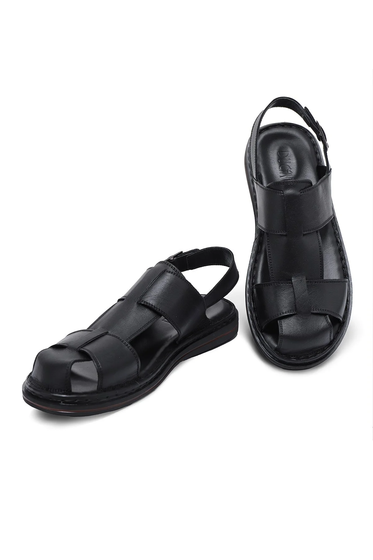 Messina Hakiki Deri Erkek Sandaleti, Hakiki Deri Sandalet, Ortopedik Taban Sandalet, Hafif - Ducavelli Görsel 3