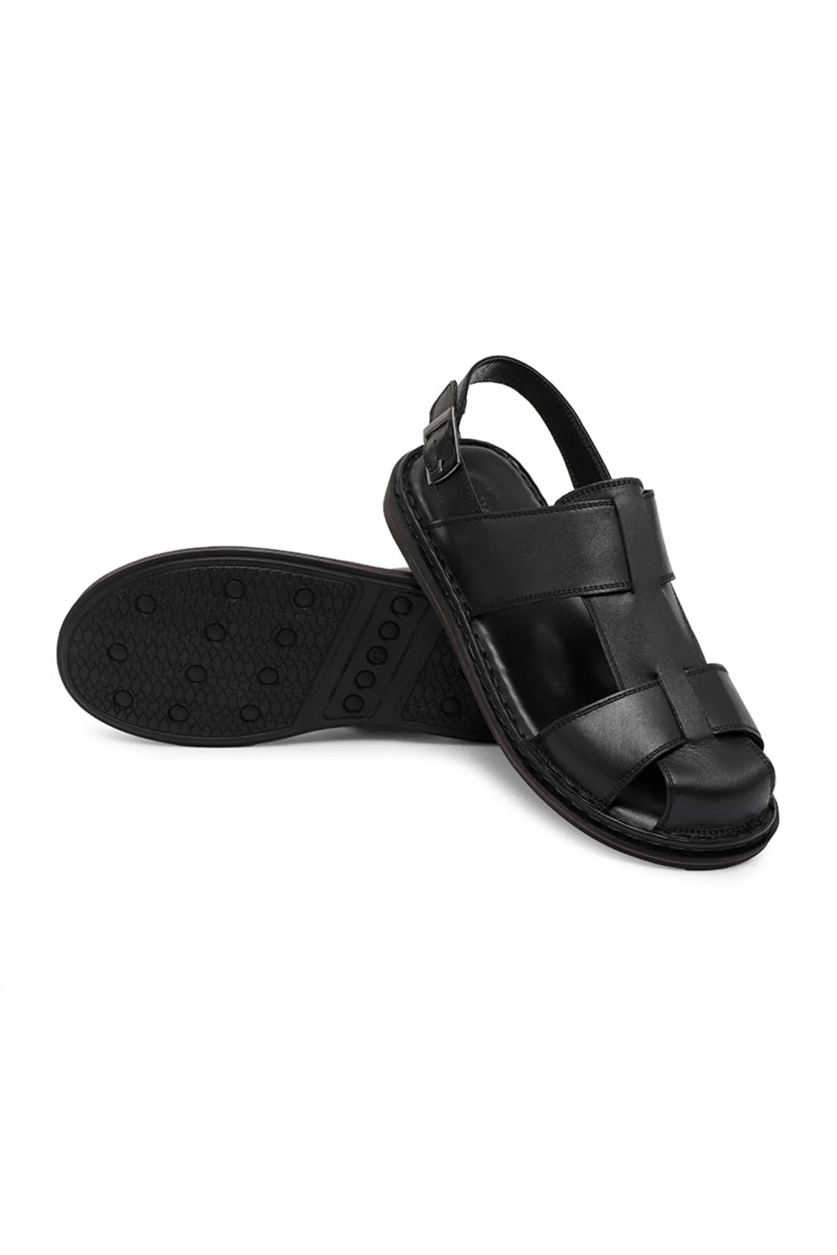 Messina Hakiki Deri Erkek Sandaleti, Hakiki Deri Sandalet, Ortopedik Taban Sandalet, Hafif - Ducavelli Görsel 2