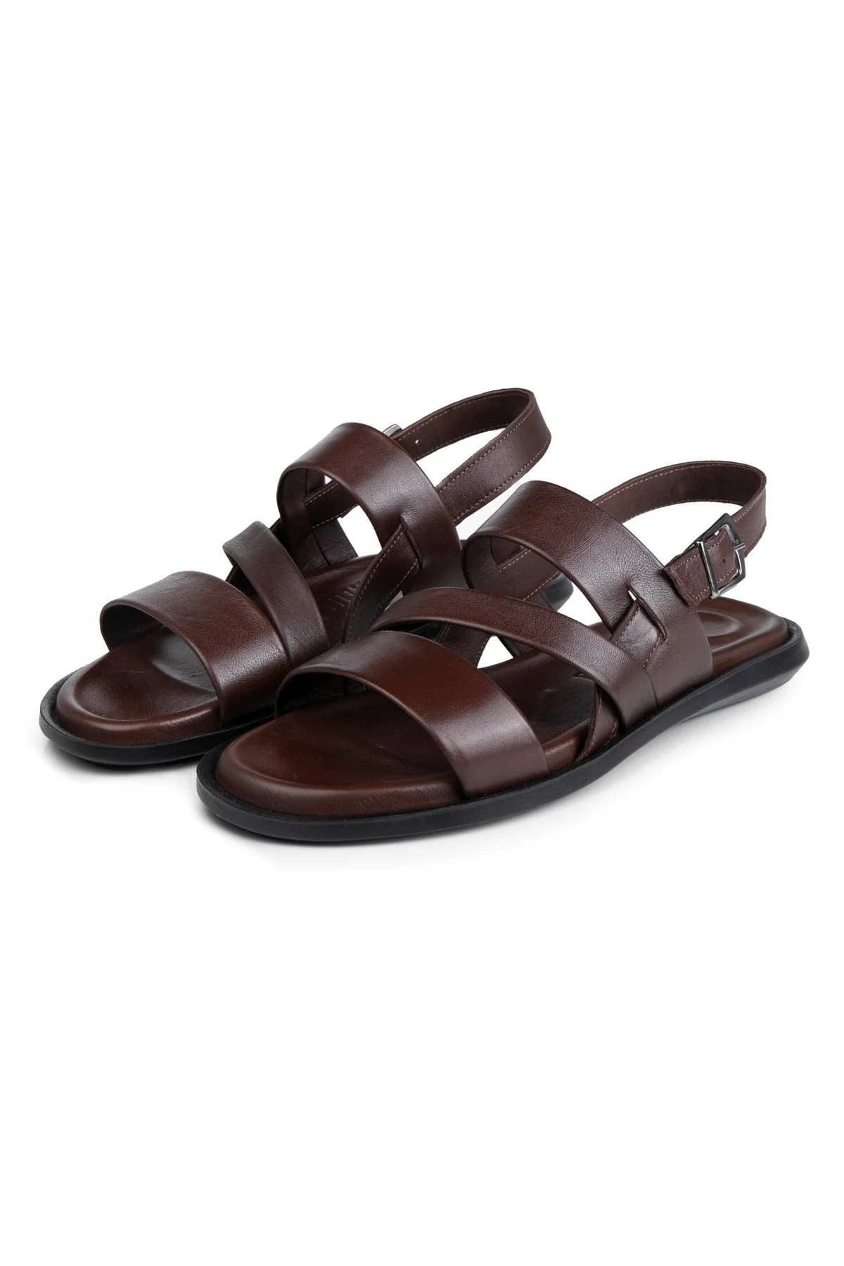 Roma Hakiki Deri Erkek Sandalet, Hakiki Deri Sandalet, Ortopedik Taban Sandalet, Hafif Der - Ducavelli Görsel 2