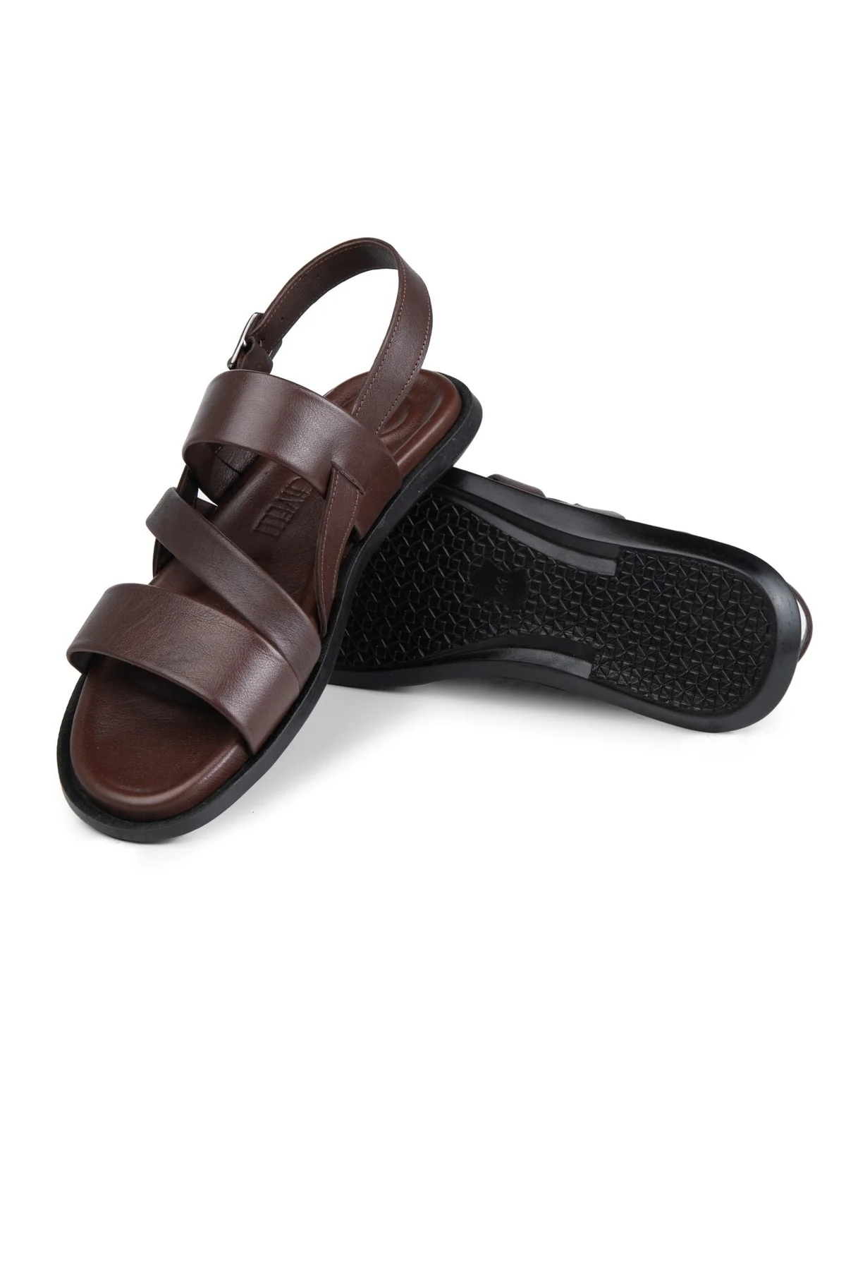 Roma Hakiki Deri Erkek Sandalet, Hakiki Deri Sandalet, Ortopedik Taban Sandalet, Hafif Der - Ducavelli Görsel 3