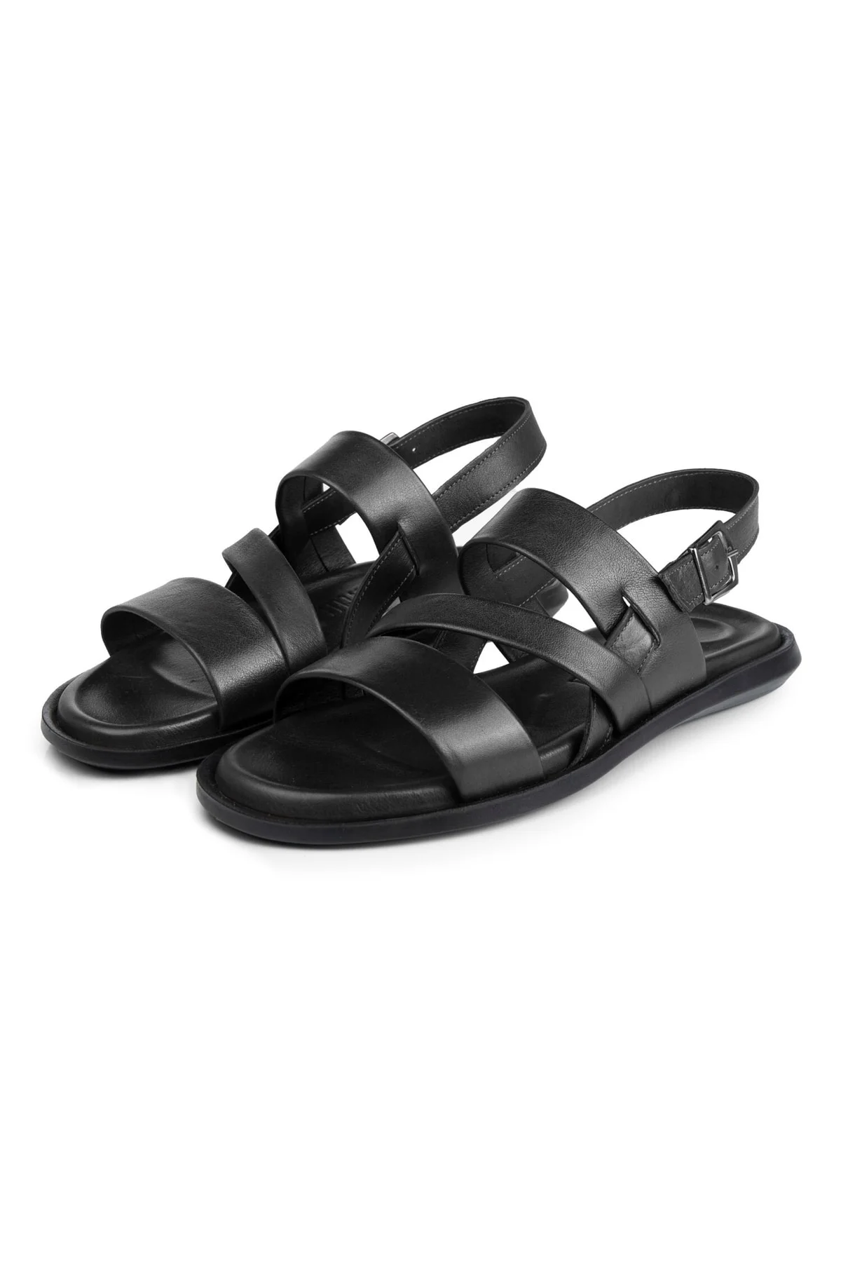 Roma Hakiki Deri Erkek Sandalet, Hakiki Deri Sandalet, Ortopedik Taban Sandalet, Hafif Der - Ducavelli Görsel 2