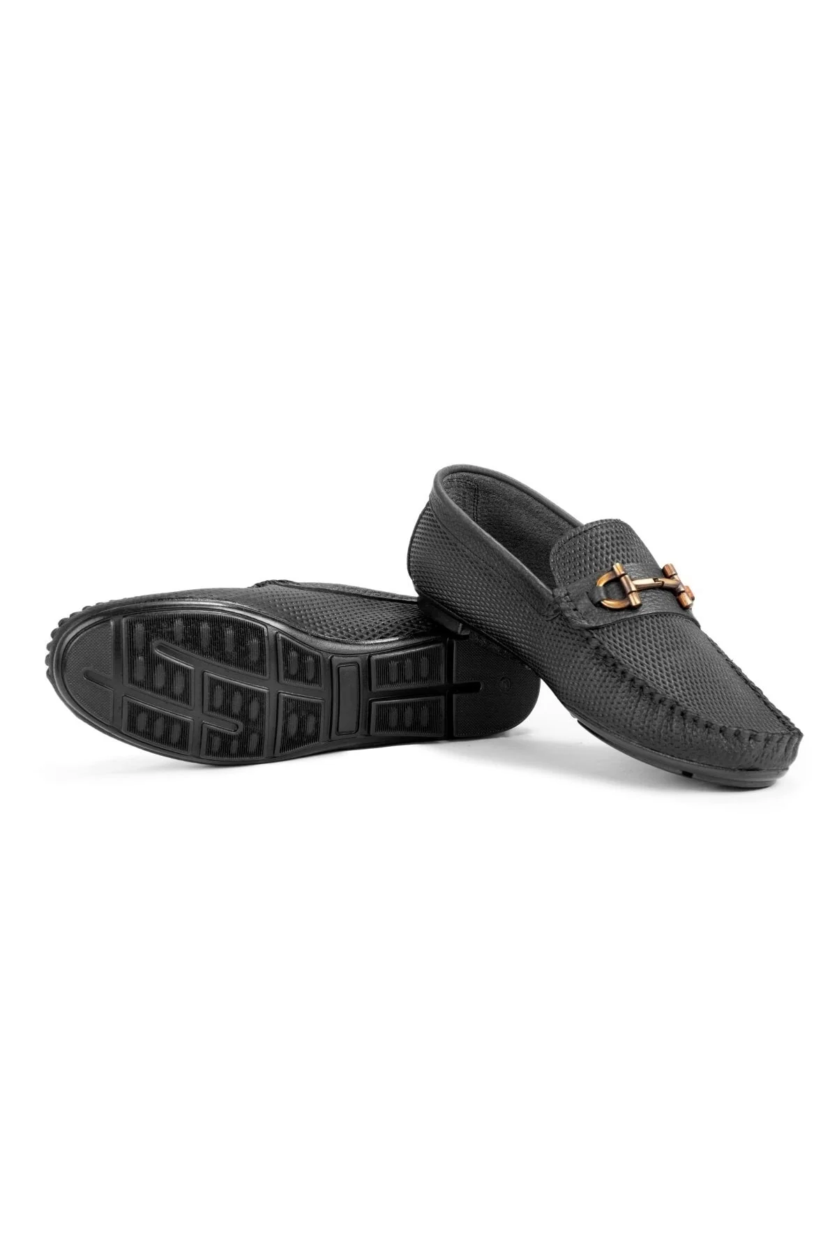 Verde Hakiki Deri Erkek Günlük Ayakkabı, Rok Loafer Ayakkabı Siyah - Ducavelli Görsel 2