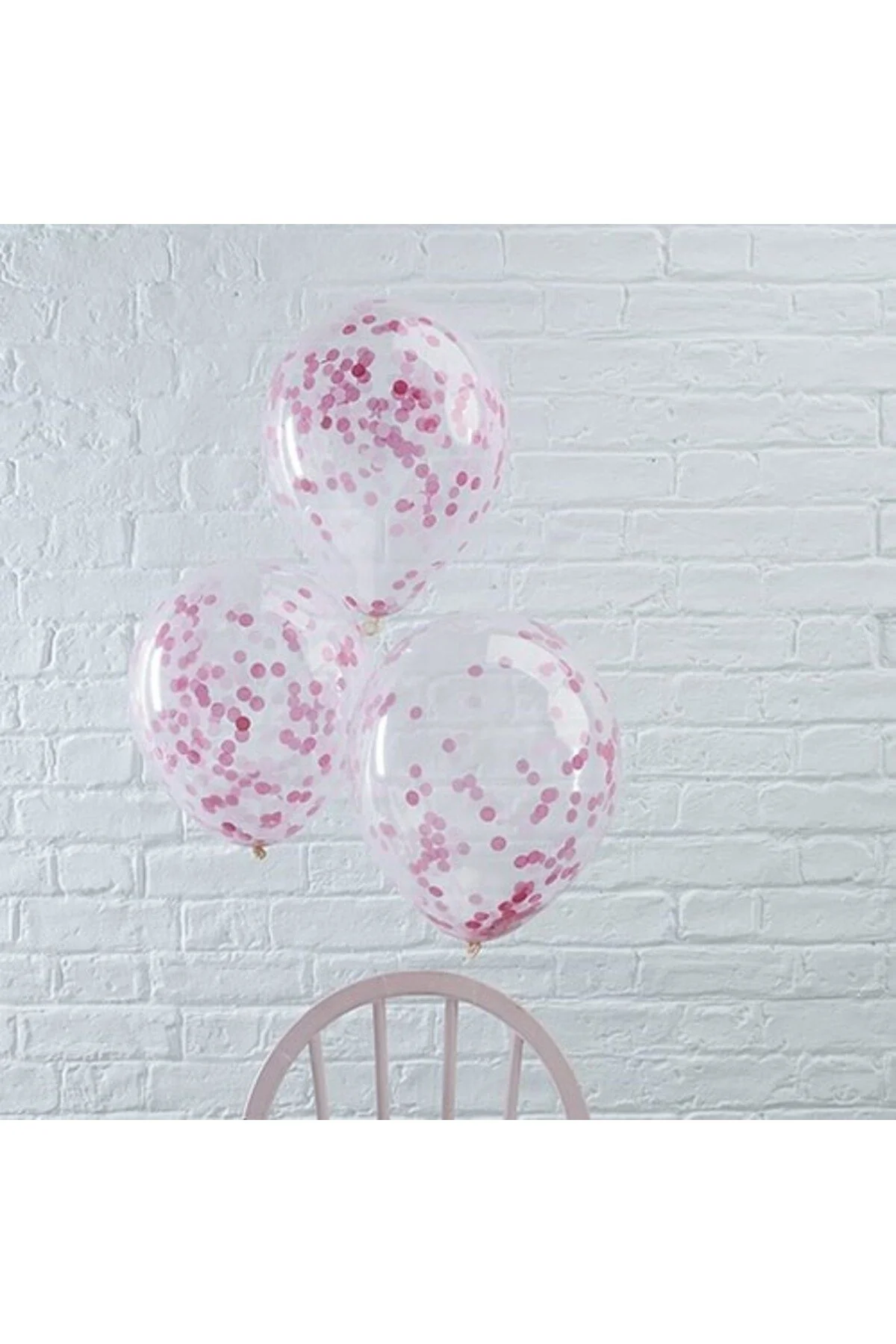 Pembe Fuşya Konfetili Balon - Partioutlet Görsel 2