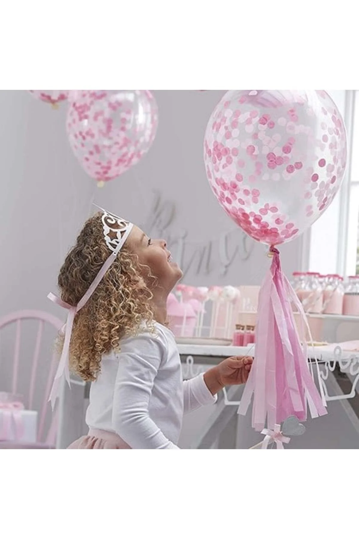 Pembe Fuşya Konfetili Balon - Partioutlet Görsel 4