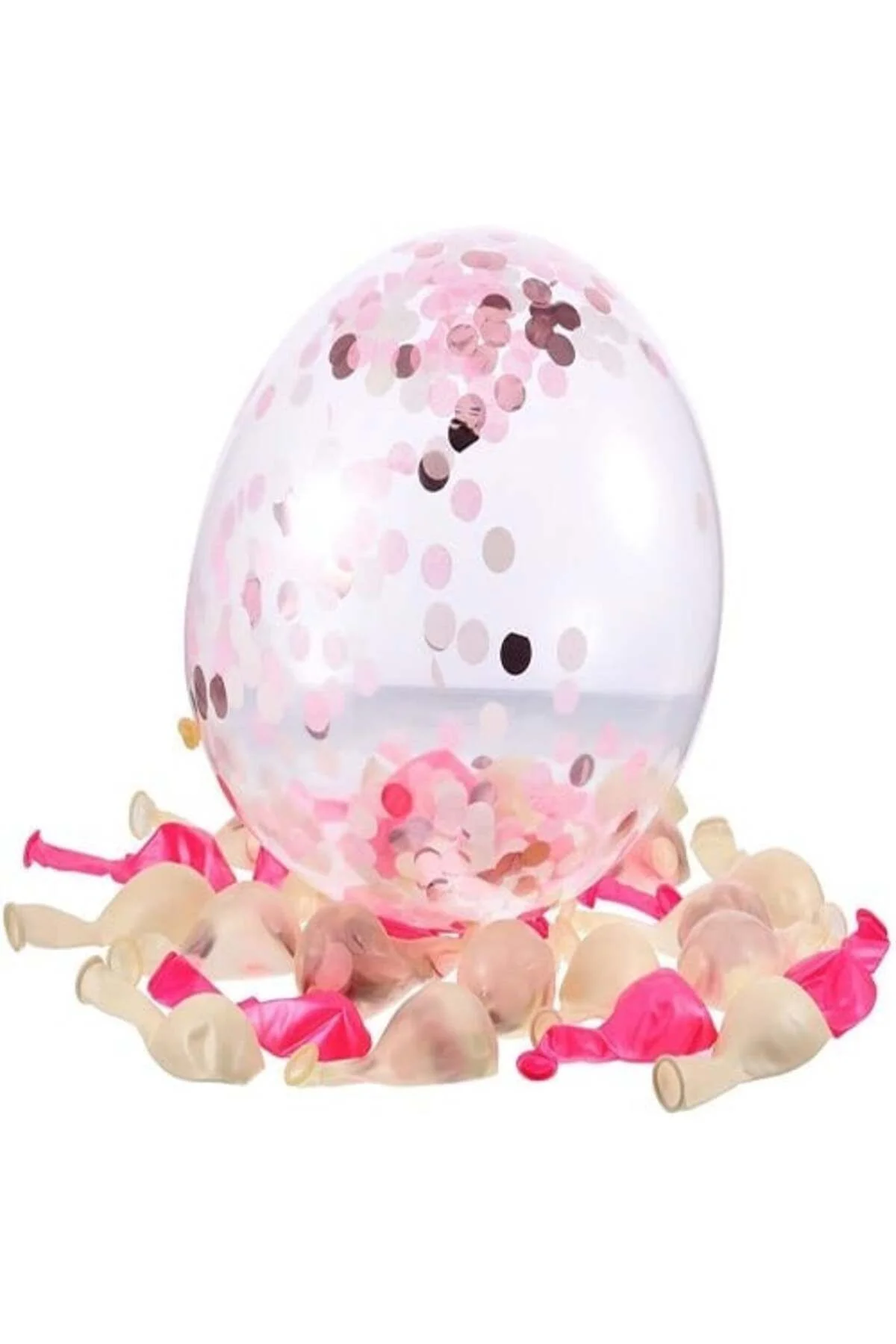 Pembe Fuşya Konfetili Balon - Partioutlet Görsel 5