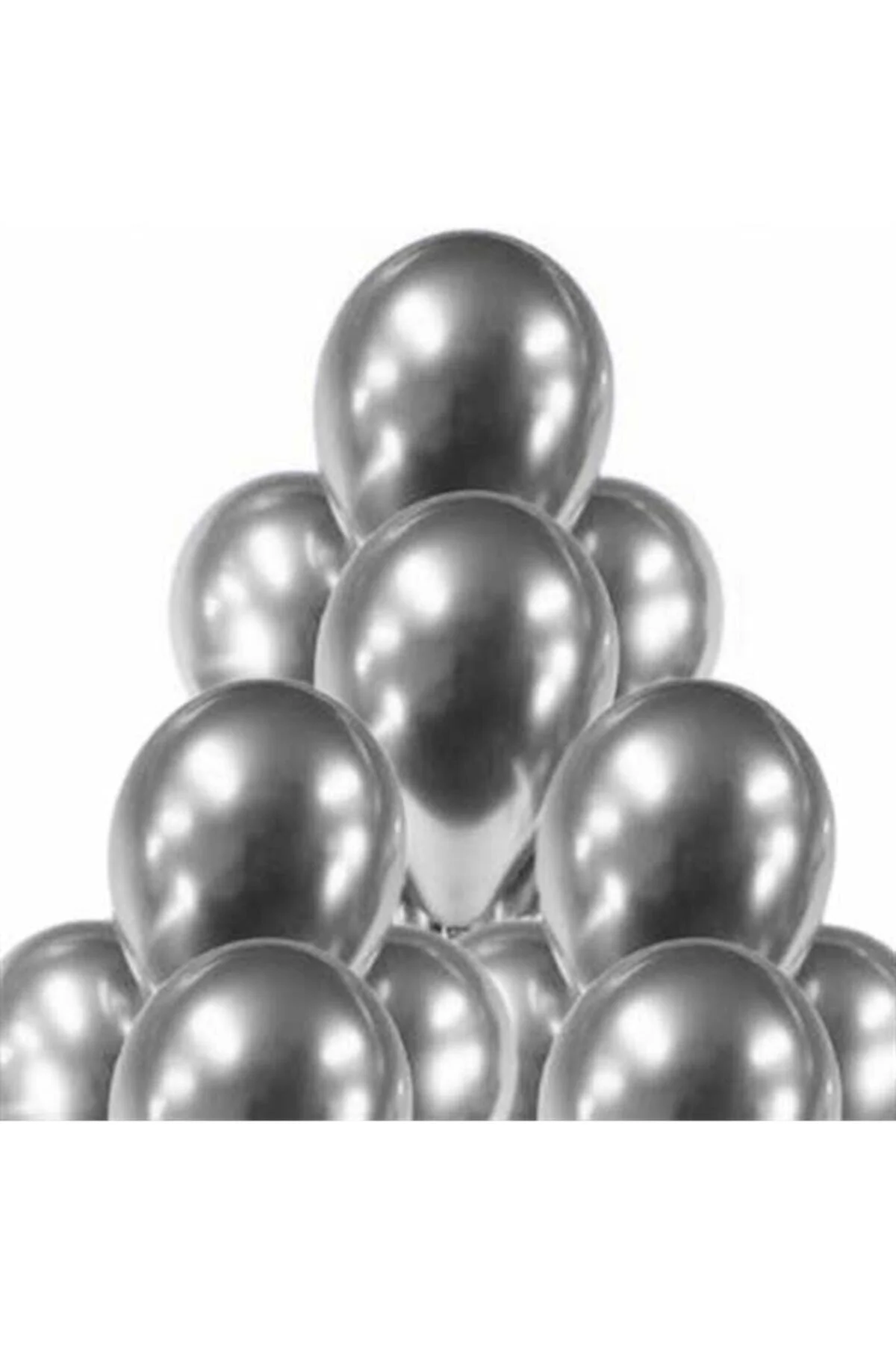 Gümüş Renk Krom Balon 50 Adet
