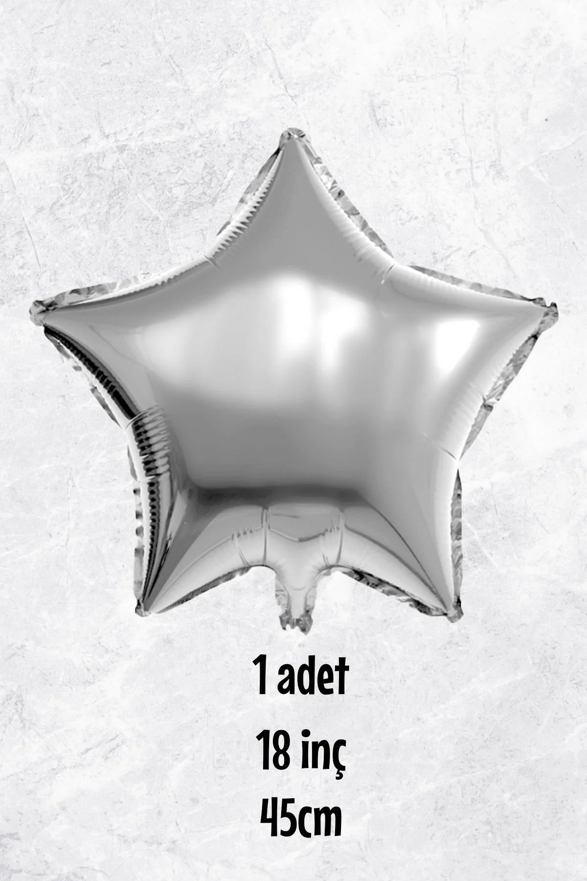 Yıldız Balon Gümüş Yıldız Folyo Balon 18" 45cm - 1 Adet