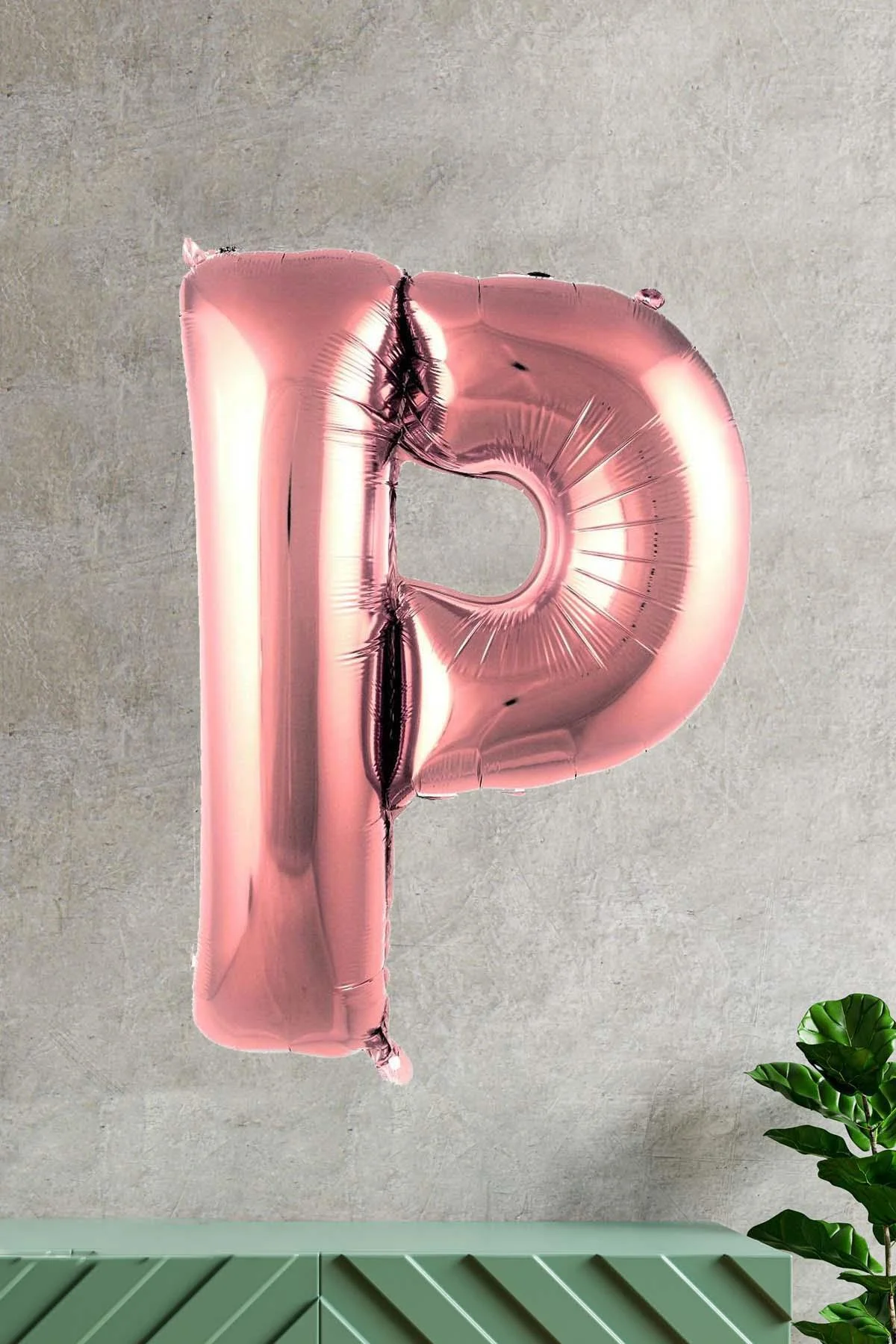 P Harfi Rose Gold Folyo Balon 100 Cm 40 Inç 1 Metre Baş Harf Balon