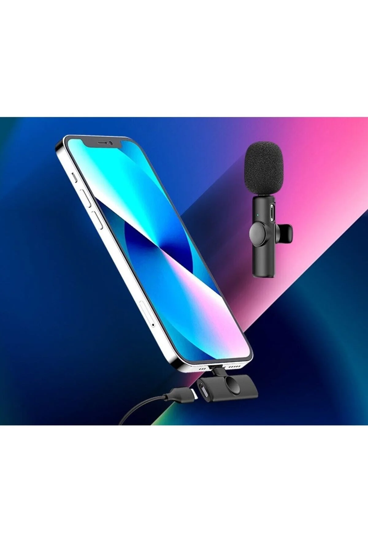 Telefon Uyumlu Wireless Youtube Tiktok Yayın Kablosuz Yaka Mikrofonu - pazariz Görsel 4