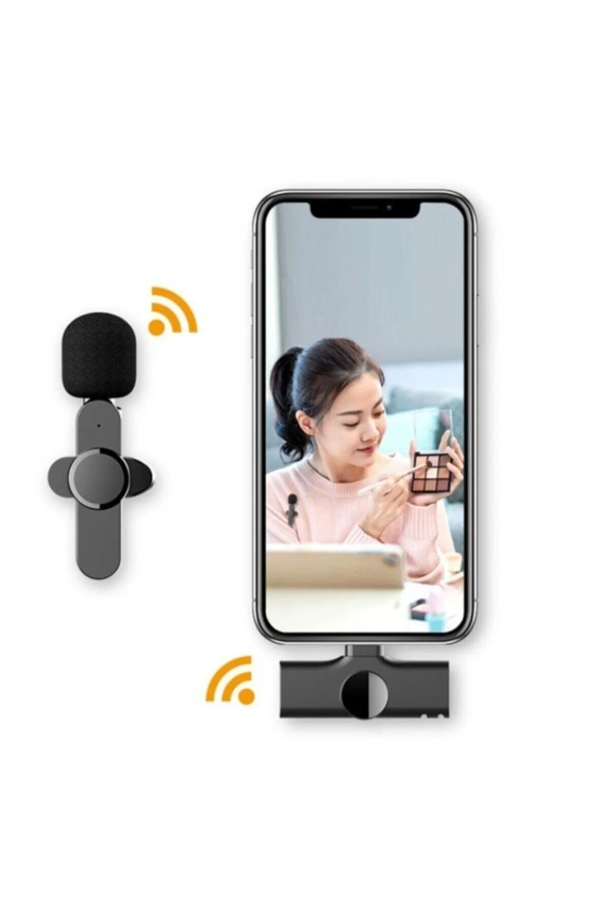 Telefon Uyumlu Wireless Youtube Tiktok Yayın Kablosuz Yaka Mikrofonu - pazariz Görsel 2