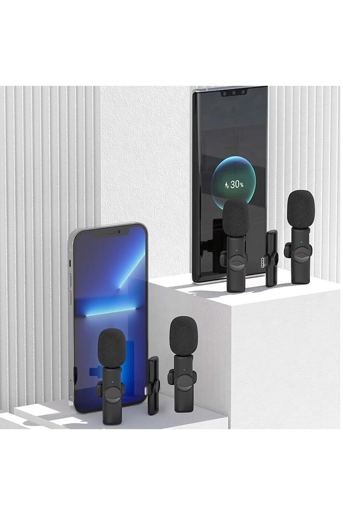 Telefon Uyumlu Wireless Youtube Tiktok Yayın Kablosuz Yaka Mikrofonu - pazariz Görsel 5