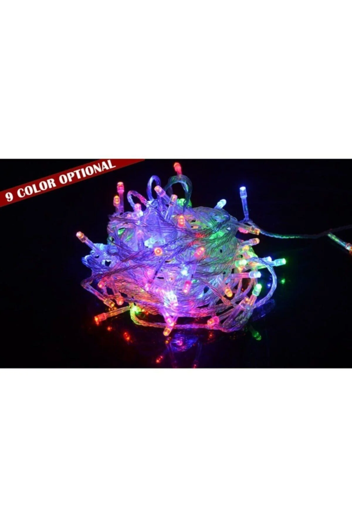 10 Mt 100 Led Işık Renkli Noel Yılbaşı Agaç Süsleme Led Süs 9 Fon - pazariz Görsel 4