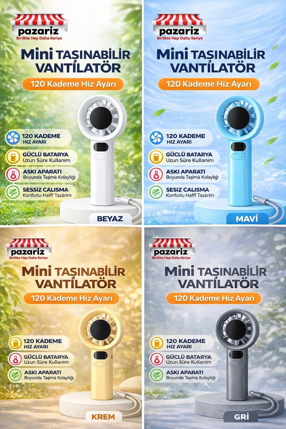Türbin El Fanı Vantilatör Taşınabilir Turbo El Fanı Dijital Göstergeli Stand Özellikli Kancalı Type - pazariz Görsel 6