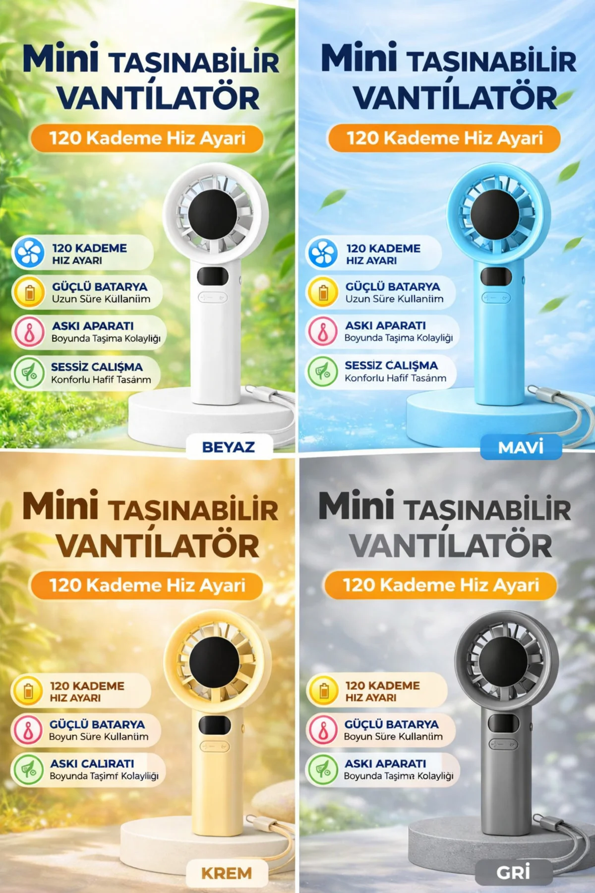 Türbin El Fanı Vantilatör Taşınabilir Turbo El Fanı Dijital Göstergeli Stand Özellikli Kancalı Type - pazariz Görsel 6