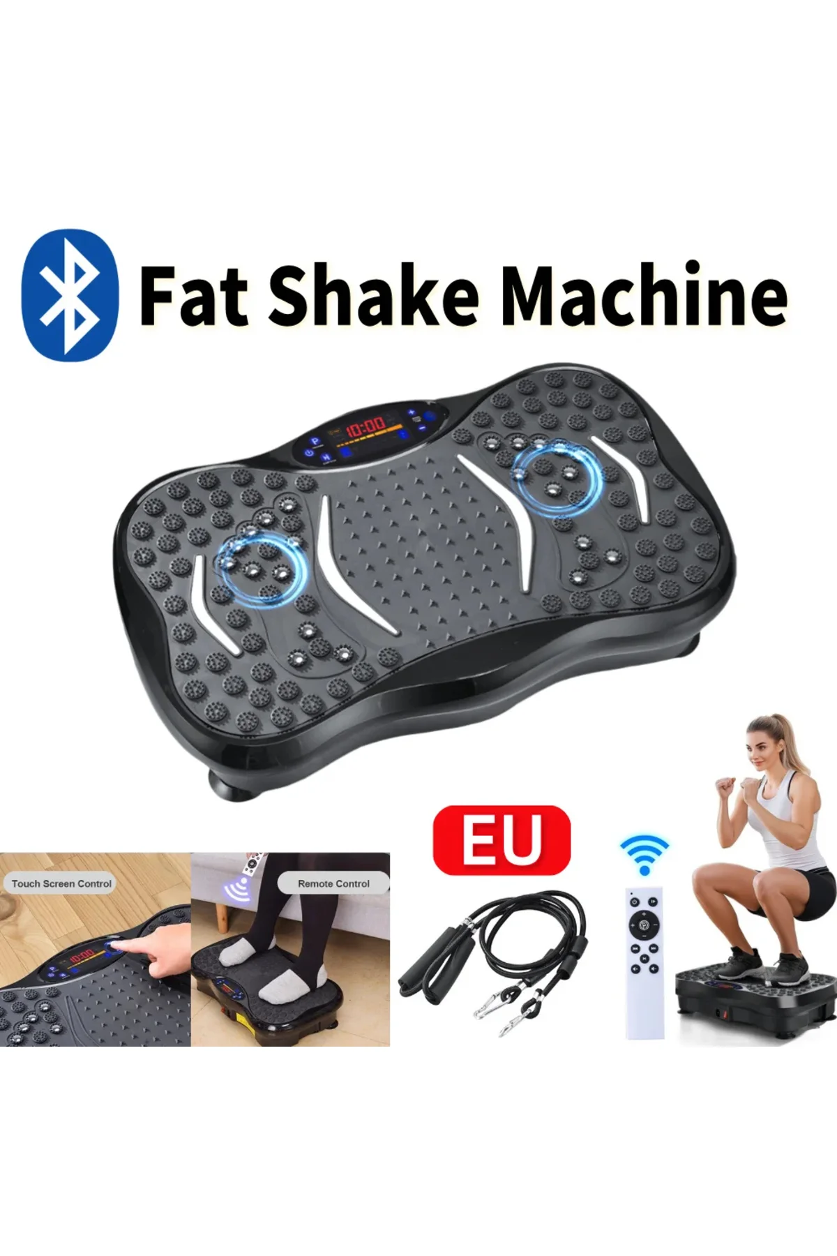 Titreşim Egzersiz Makinesi Antrenman Standı Vibrating Plate - 2x Direnç 4D Bluetooth Uyumlu - pazariz Görsel 6