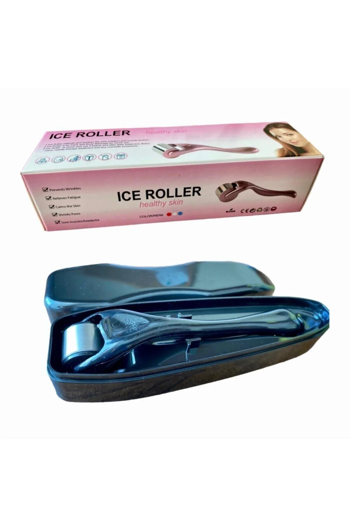 Ice Roller Cilt Soğutucu Metal Başlıklı Cilt Sıkılaştırma Aleti