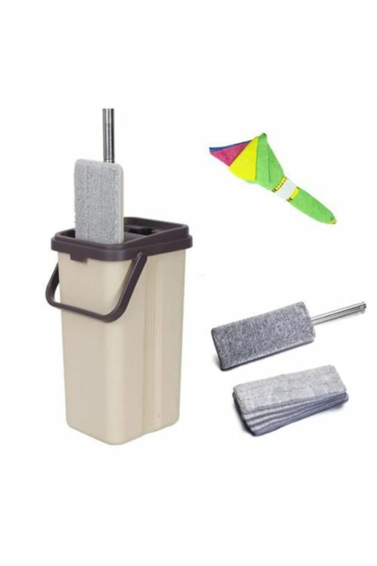 Tablet Mop Temizlik Seti + Yedek Mop Bezi + 4 Adet Mikrofiber Bez