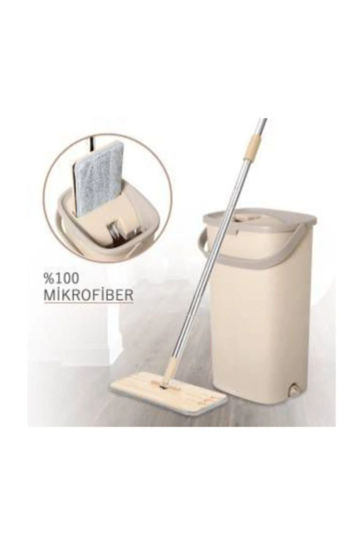 Pazarız Tablet Magic Flat Mop Yer Duvar Silme Microfiber Paspas Temizlik Seti + 10 Adet Bez - pazariz Görsel 4