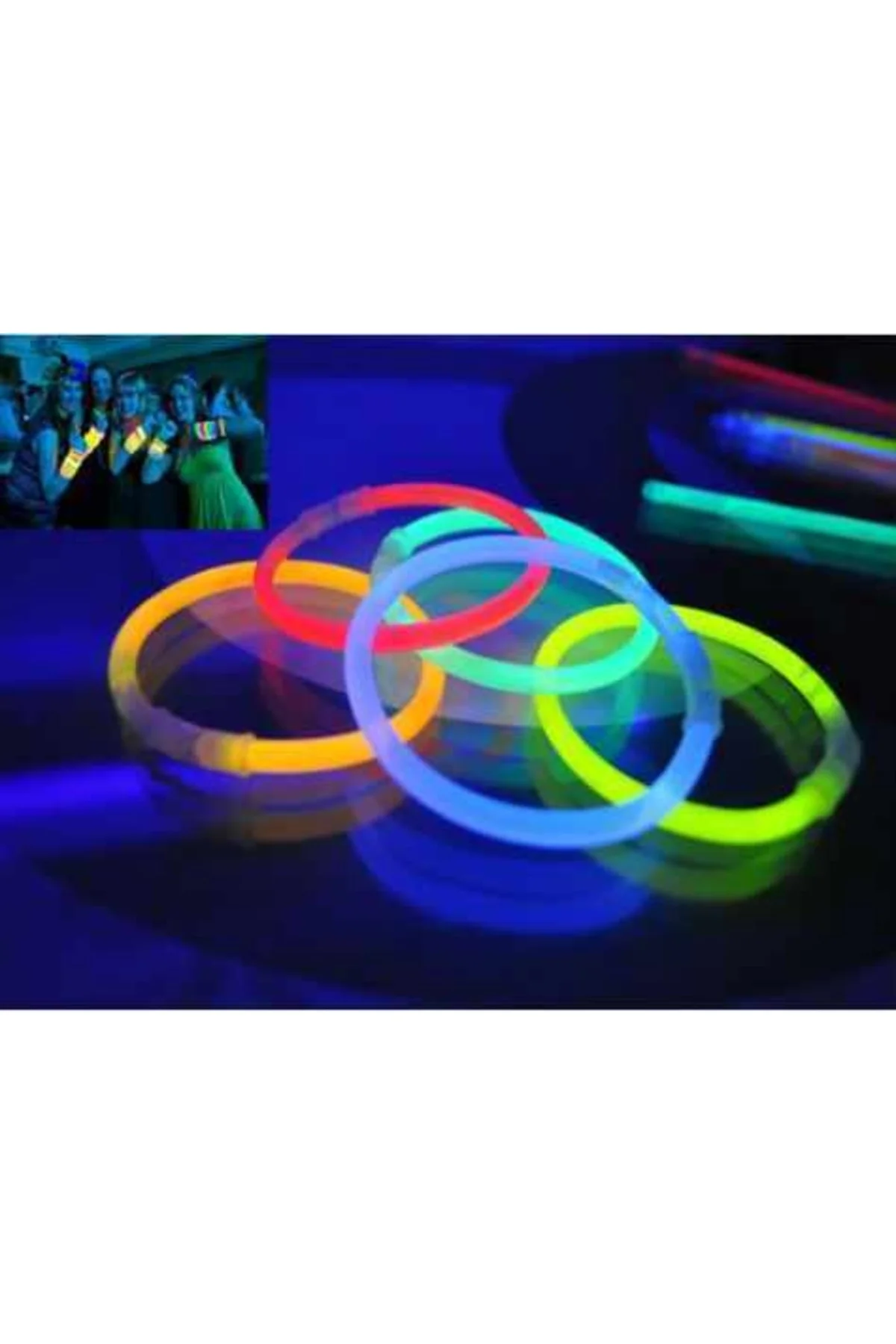 10 Adet Glow Stick Bracelet Fosforlu Kırılan Çubuk Bileklik - rennway Görsel 2