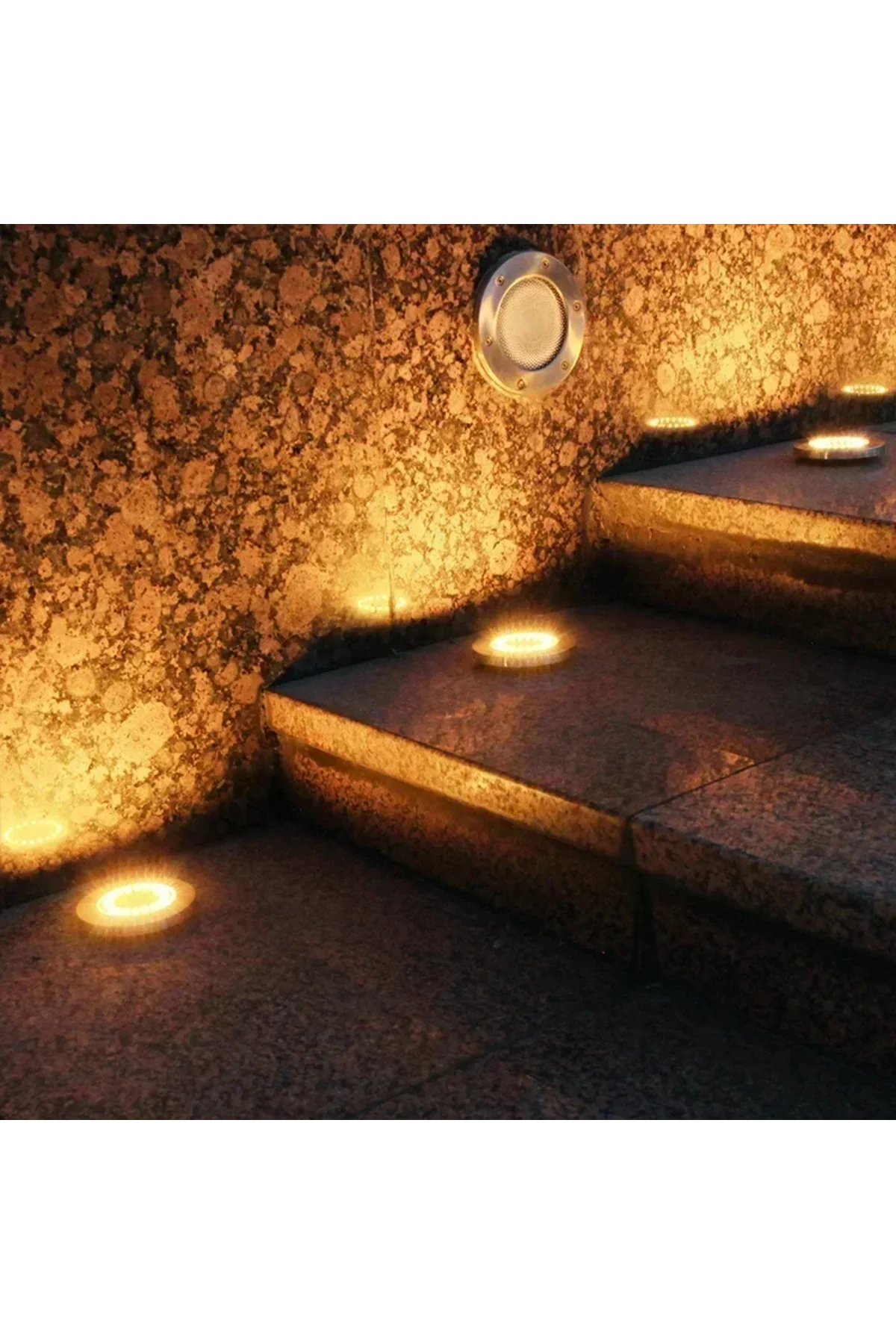 Solar Güneş Enerjili 8 Ledli Kazıklı Çim Zemin Bahçe Aydınlatma 3 W Günışığı Işık (4 Adet) - pazariz Görsel 2