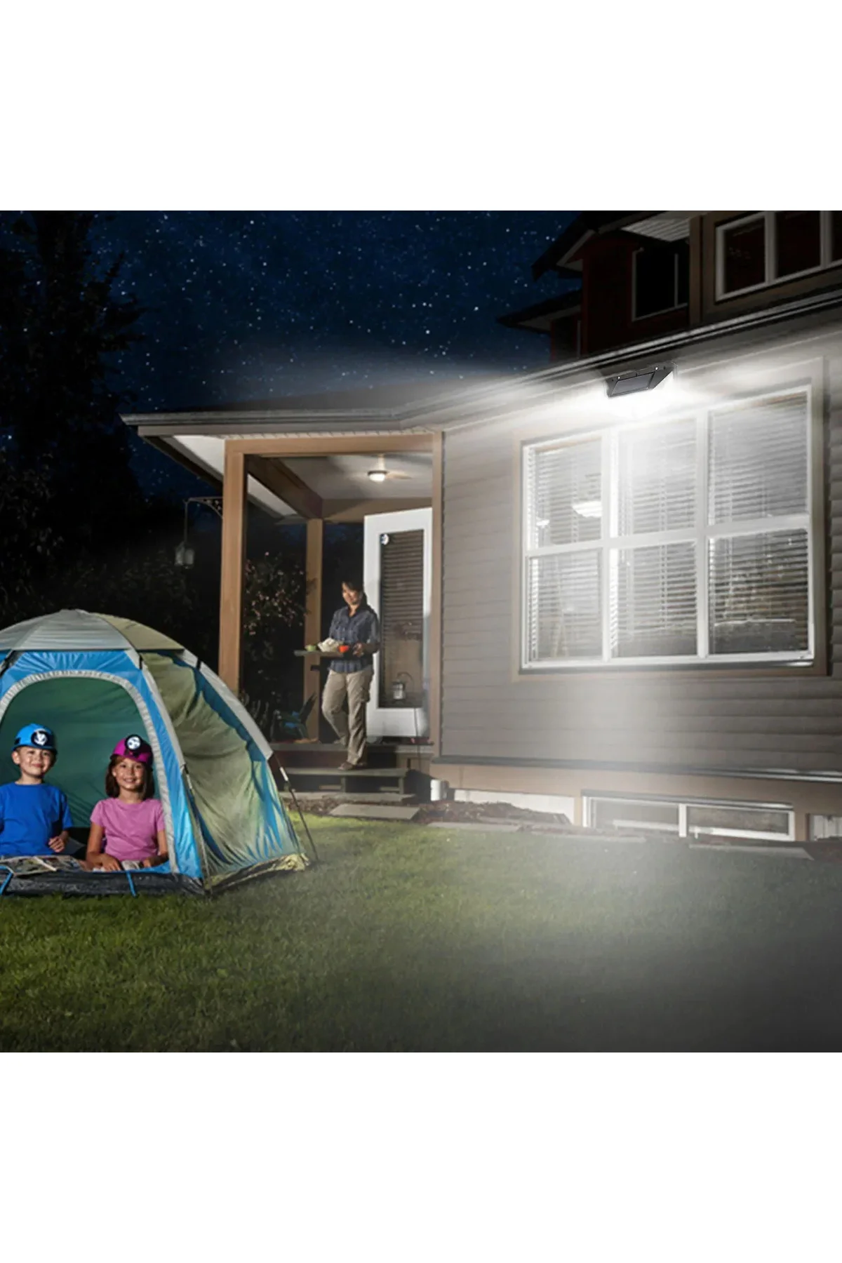 Güneş Enerjili Solar Lamba Bahçe Lambası Solar Lamba 3 Mod Fotoselli Projektör 100 LED Lamba - pazariz Görsel 8