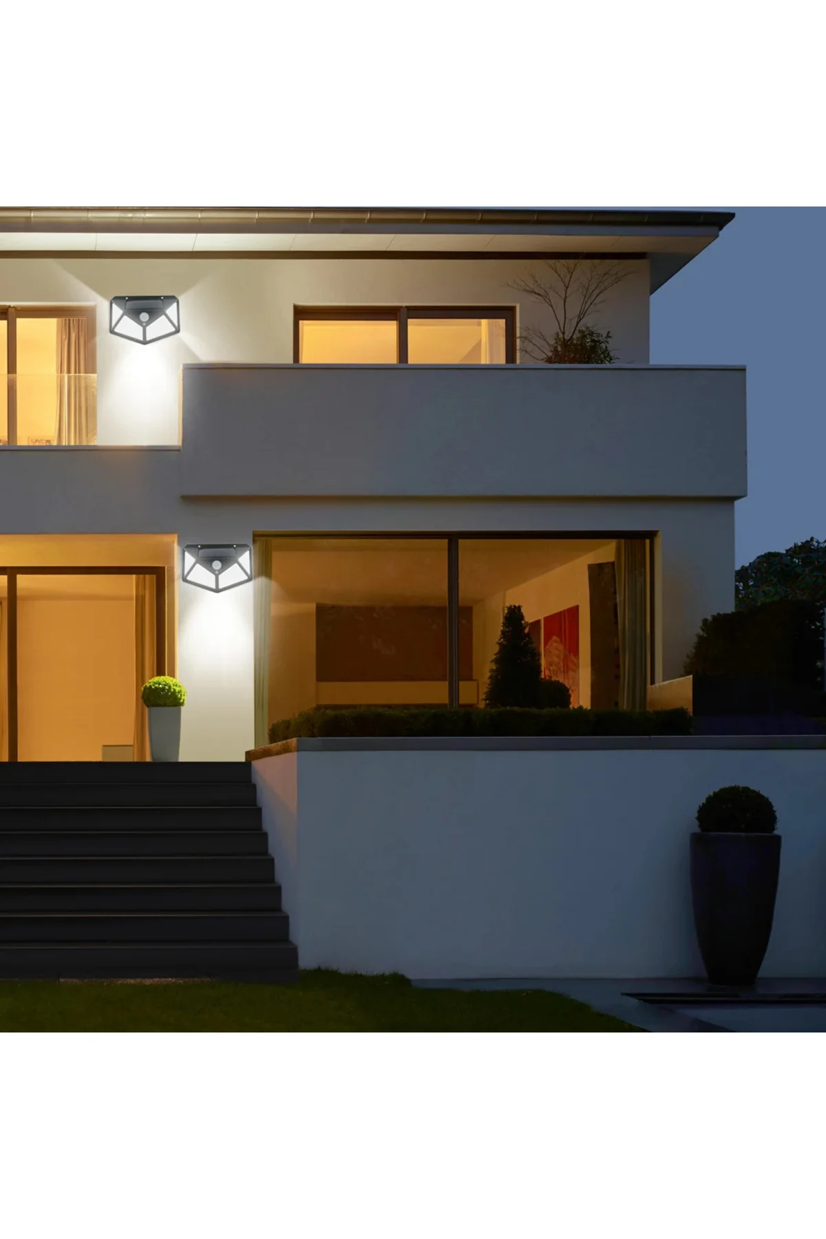 Güneş Enerjili Solar Lamba Bahçe Lambası Solar Lamba 3 Mod Fotoselli Projektör 100 LED Lamba - pazariz Görsel 7