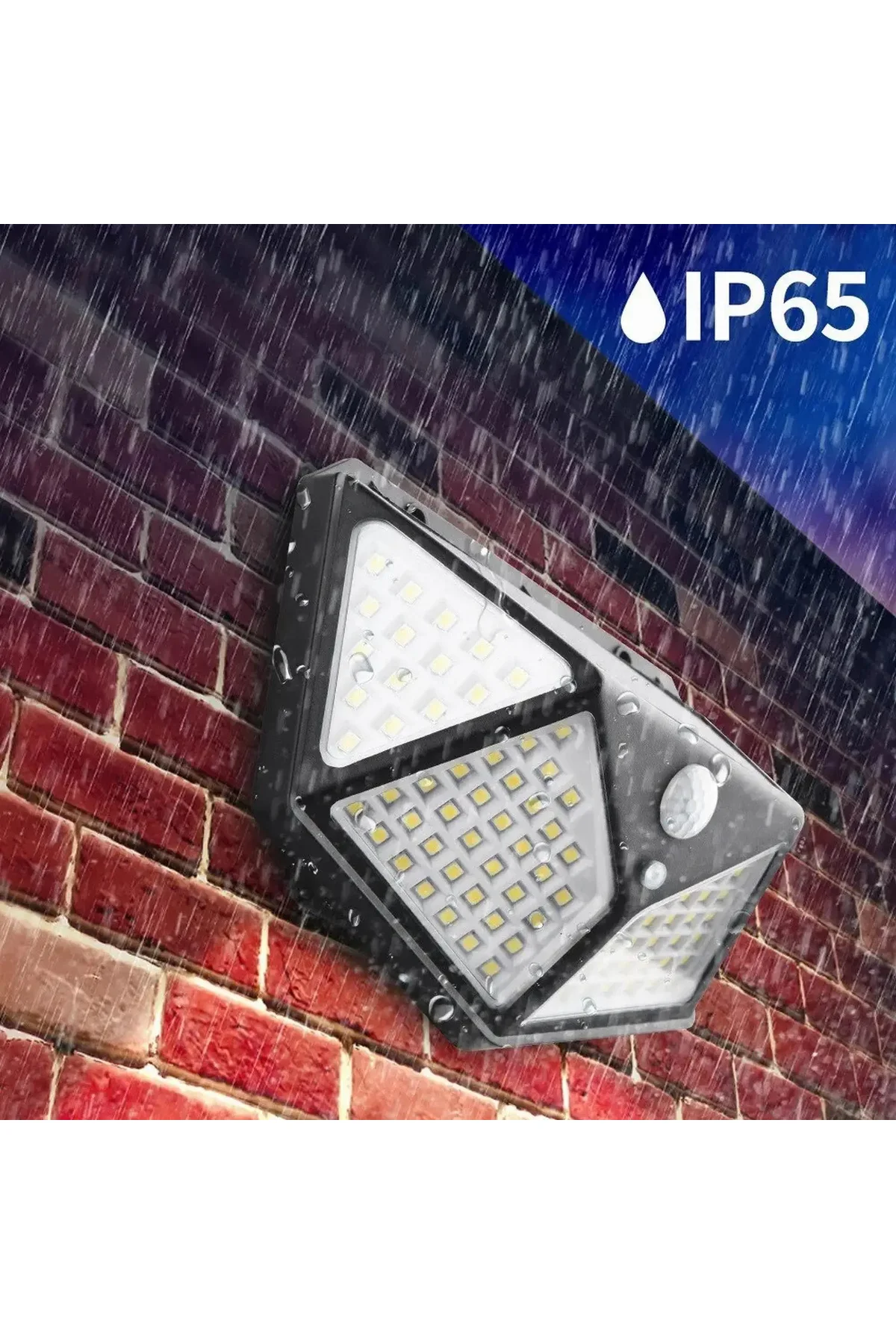 Güneş Enerjili Solar Lamba Bahçe Lambası Solar Lamba 3 Mod Fotoselli Projektör 100 LED Lamba - pazariz Görsel 5
