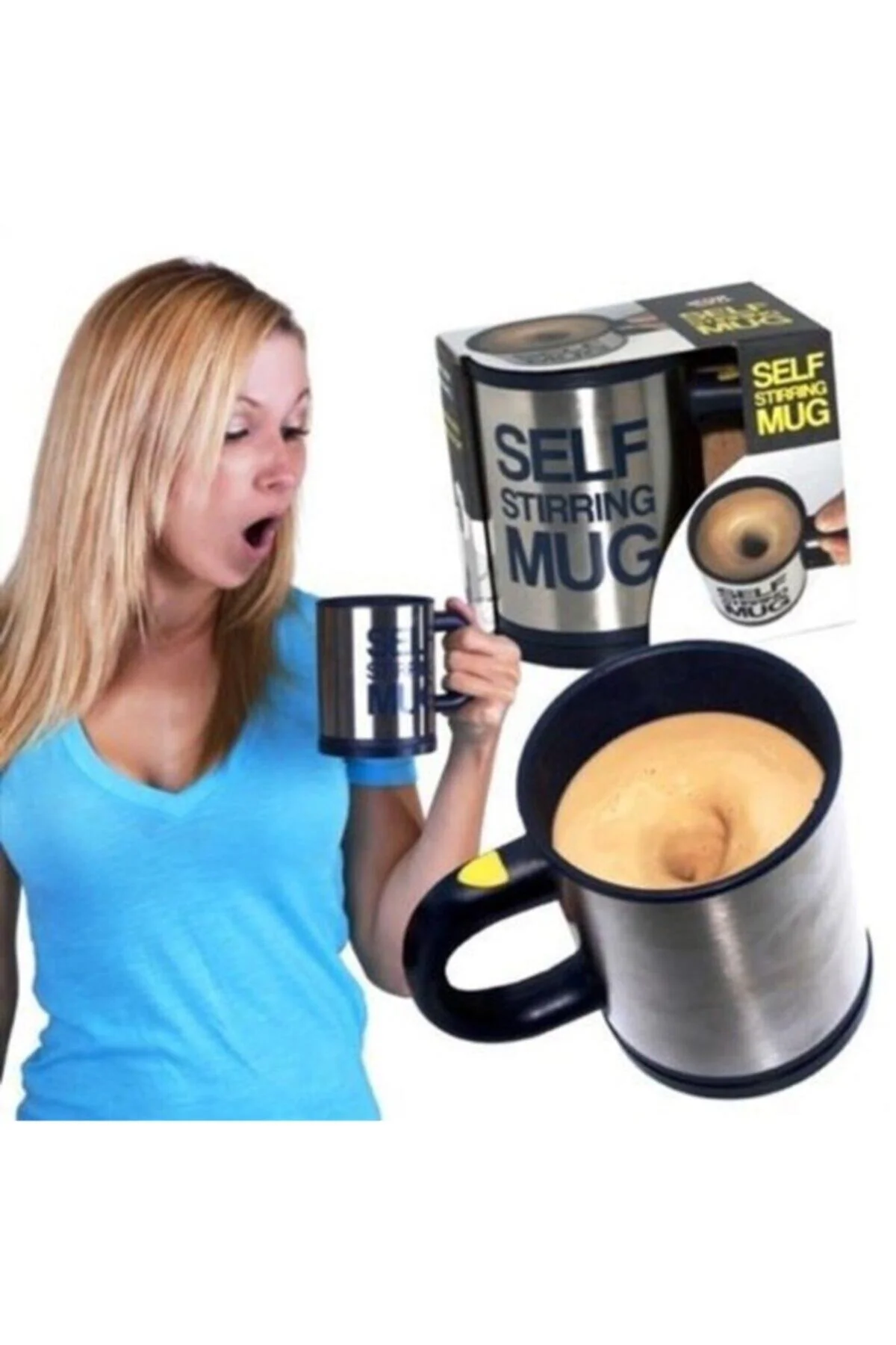 Pazarız Self Mug Mikser Pilli Kupa Kendi Kendini Karıştıran Kahve Termosu - pazariz Görsel 4