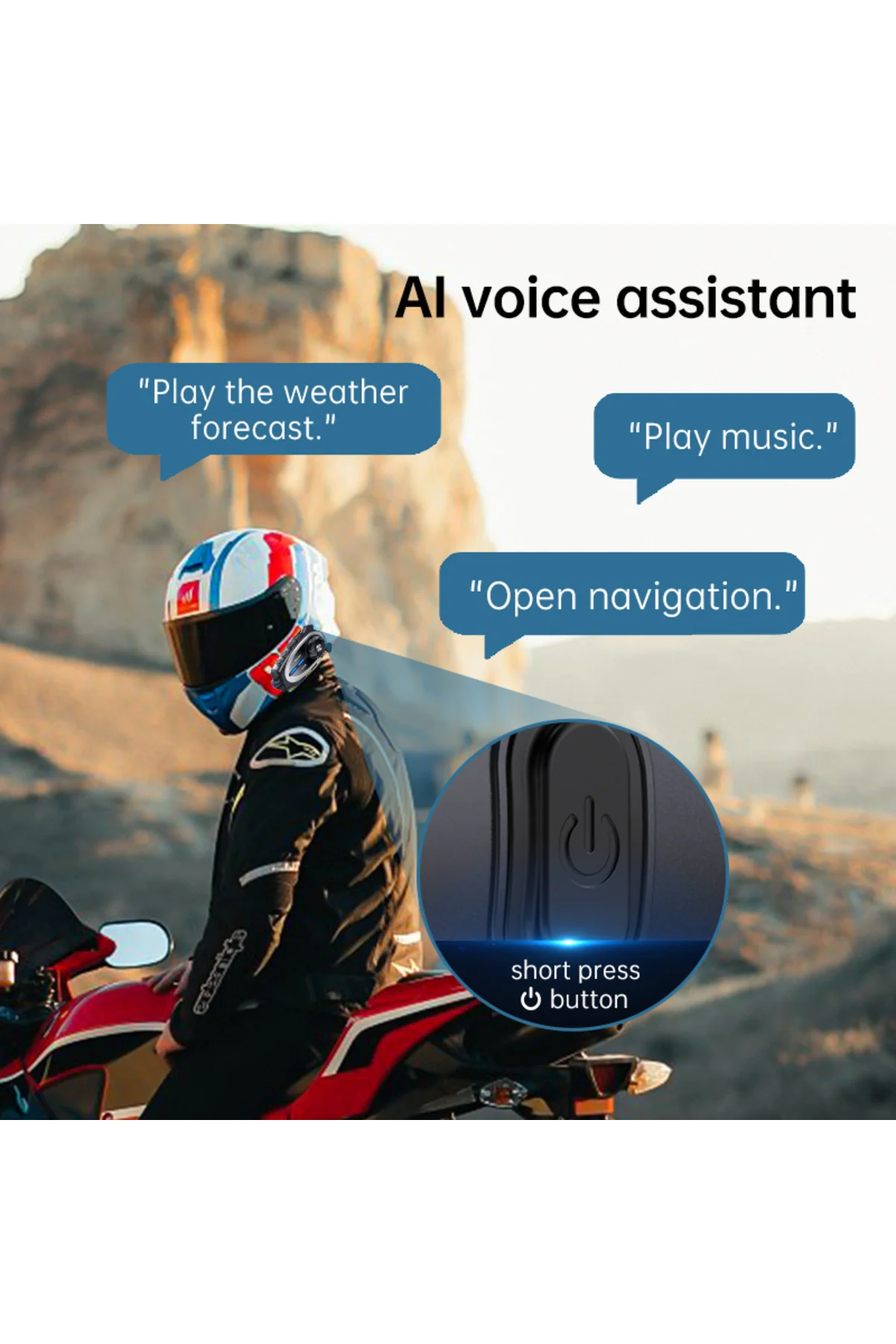 Motosiklet Kask Interkom 1080P Geniş Açı Lensli Kameralı Bluetooth Kulaklık Su Geçirmez - pazariz Görsel 4