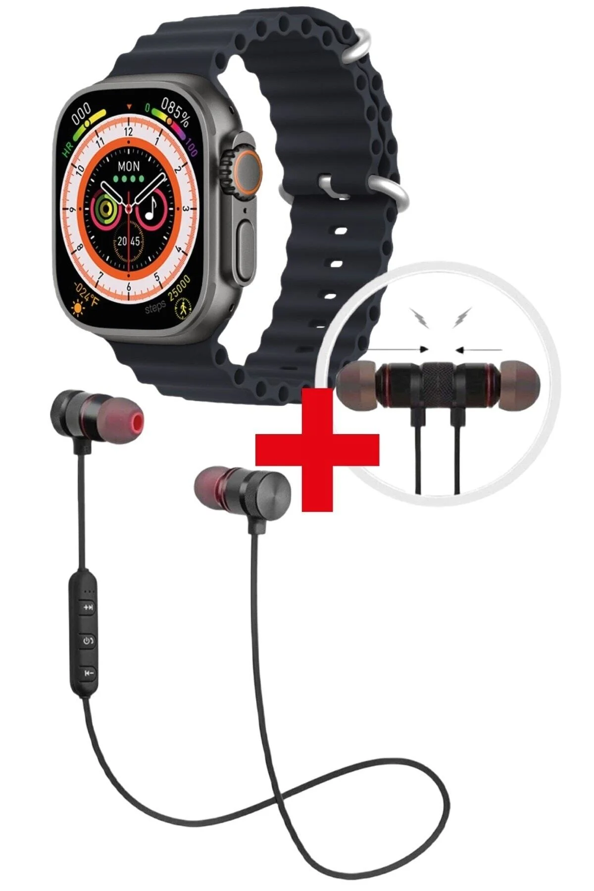 Gs8 Watch 8 Ultra Akıllı Saat Siyah Watch 2.02 Inc Sport Bluetooth Kulaklık Hediye