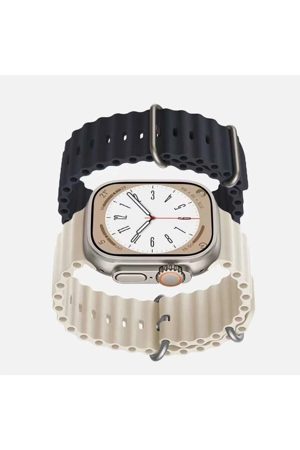 Apple Watch Uyumluultra 1 2 3 4 5 6 7 8 Se 42 44 45 49mm Silikon Kasis Kabartmalı Kordon - pazariz Görsel 5